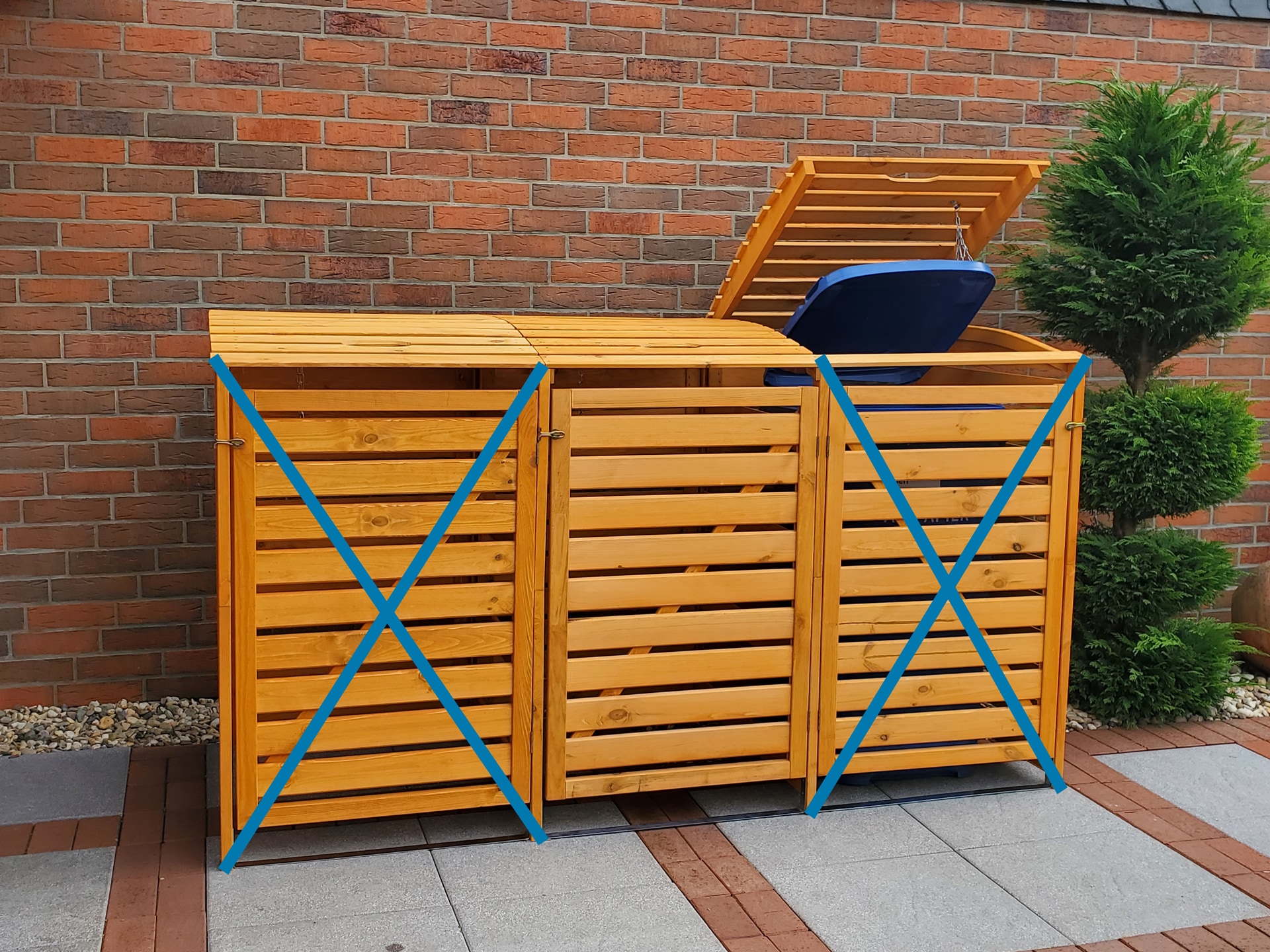 promadino Coffre à poubelles »Erweiterungsset für Vario III, aus Massivholz« compatible avec toutes les poubelles jusqu'à 240 litres