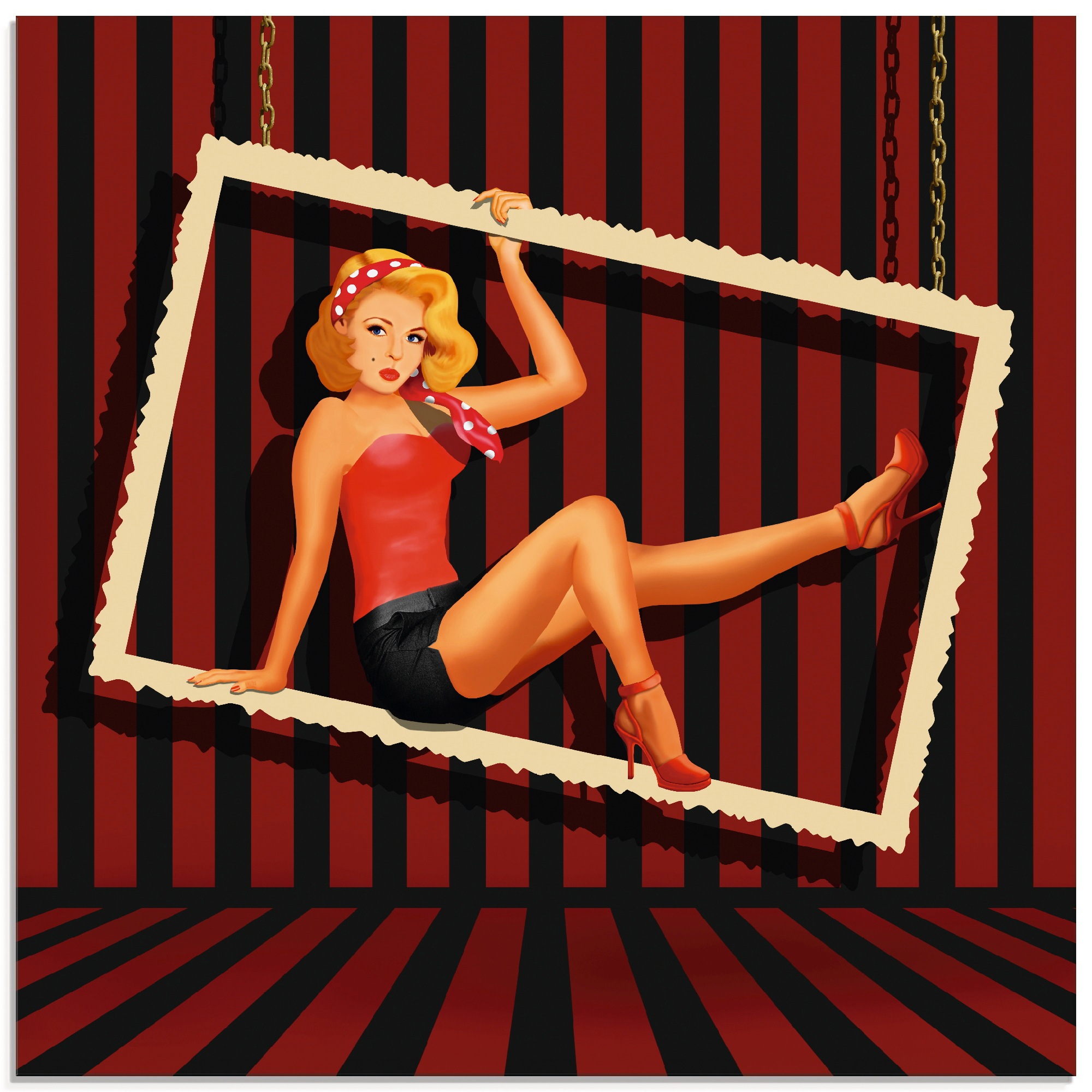 Image of Artland Glasbild »Schönheit aus den 50er Jahren«, Frau, (1 St.) bei Ackermann Versand Schweiz