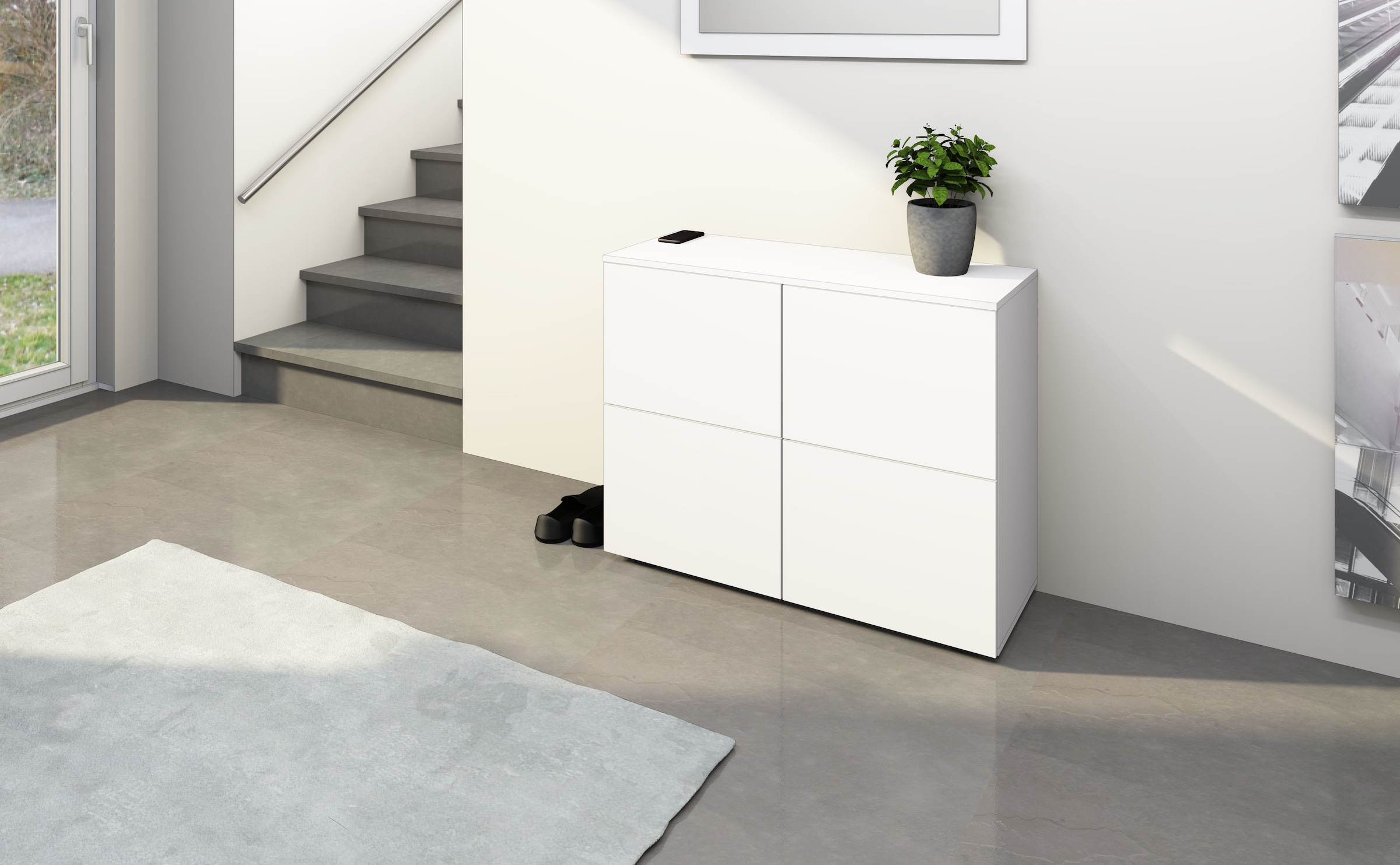 borchardt Möbel Kommode »Rova« Breite 93 cm, 4-türig, Kommode mit viel Stauraum, weiss-matt