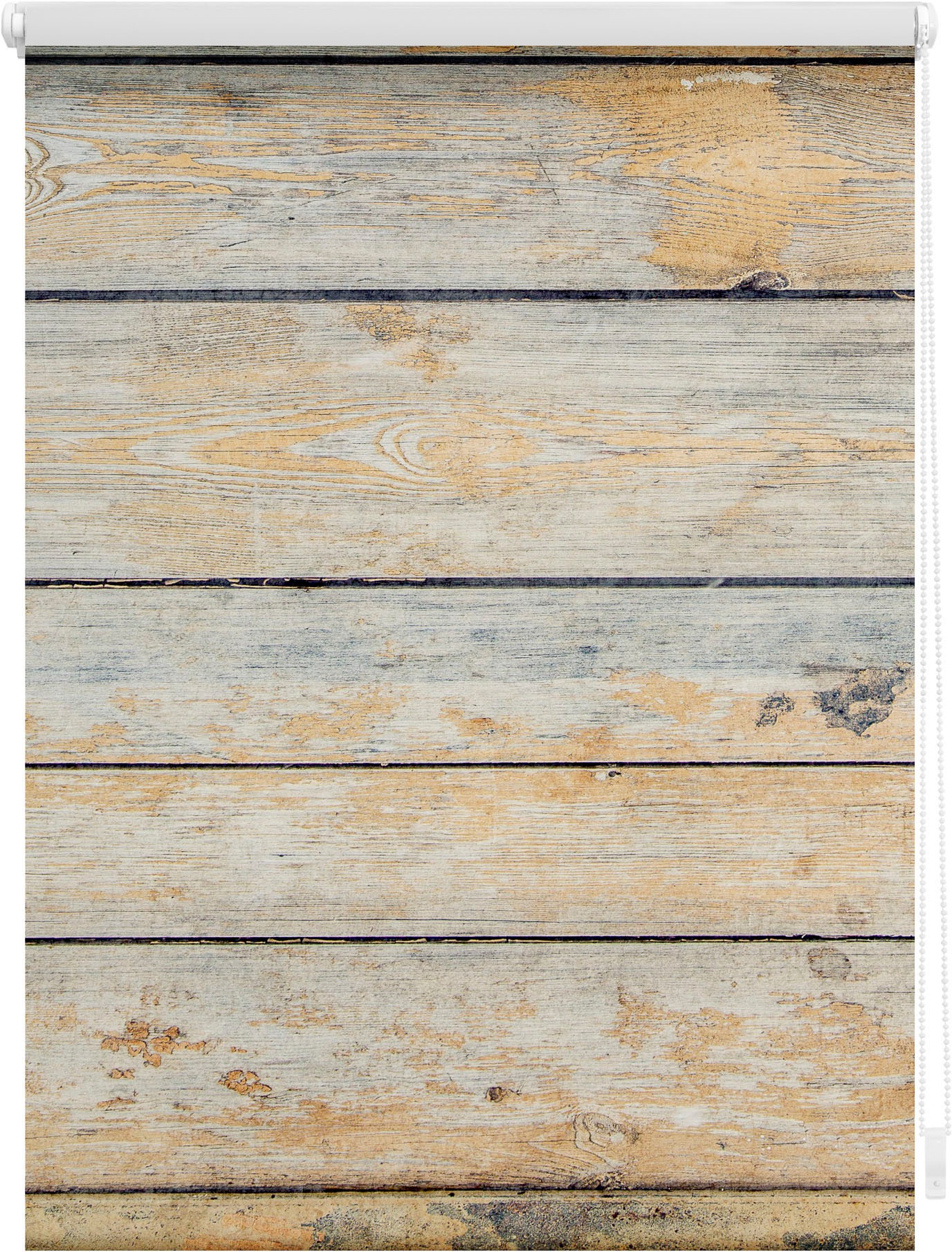 Image of LICHTBLICK ORIGINAL Seitenzugrollo "Rollo Klemmfix, ohne Bohren, Verdunkelung, Bretter Shabby - Braun" verdunkelnd Verdunkelung energiesparend freihängend