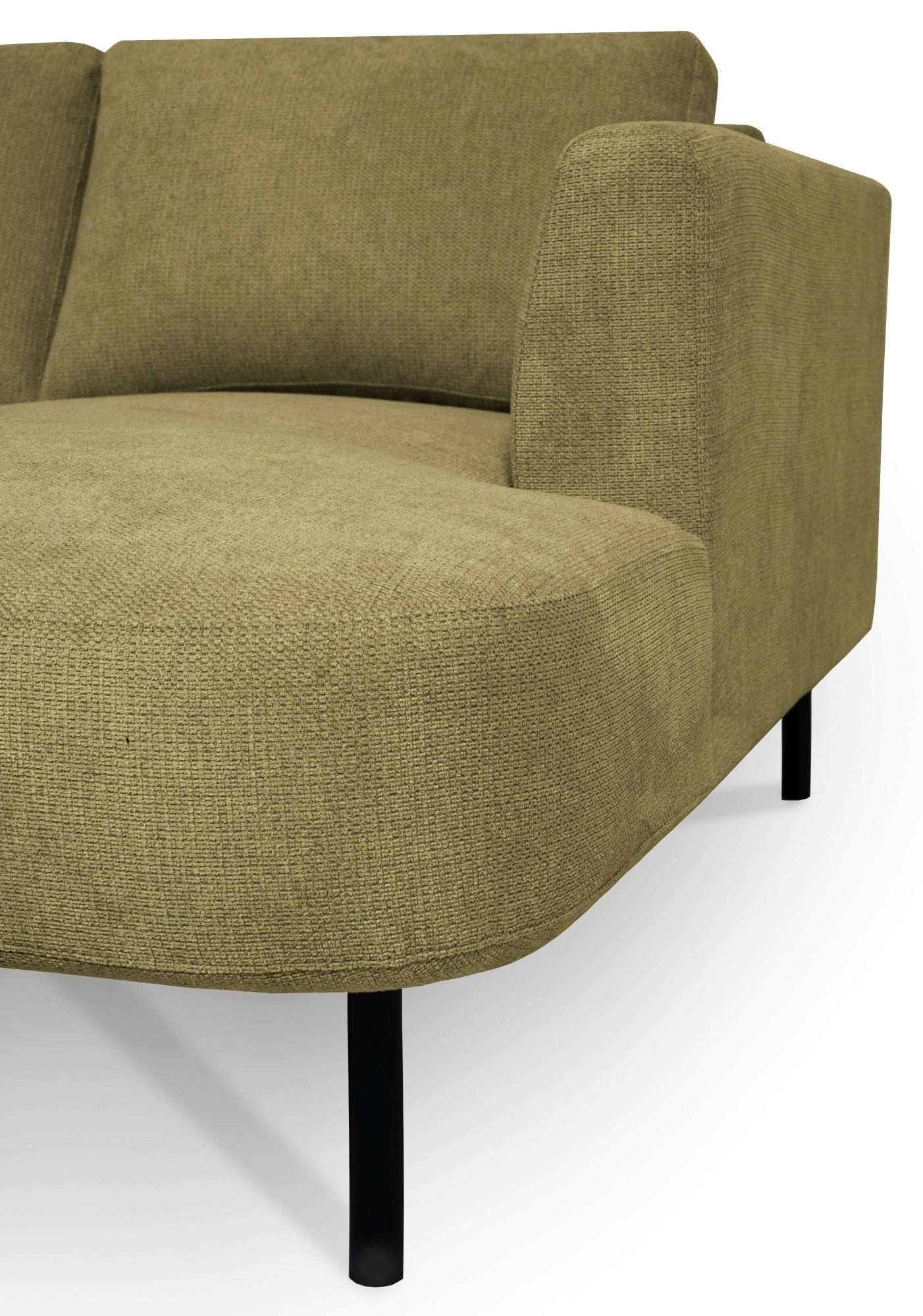 Places of Style Wohnlandschaft »Cesola«, in weichem Chenille-Stoff, Breite 327 cm, mit schwarzen Metallfüssen