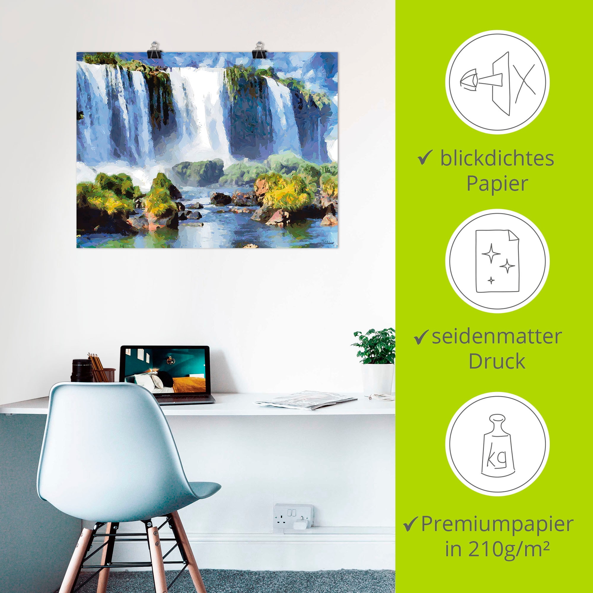 Artland Poster »Iguazu Wasserfälle II«, Wasserfallbilder, (1 St.), als Alubild, Leinwandbild, Wandaufkleber oder Poster in versch. Grössen