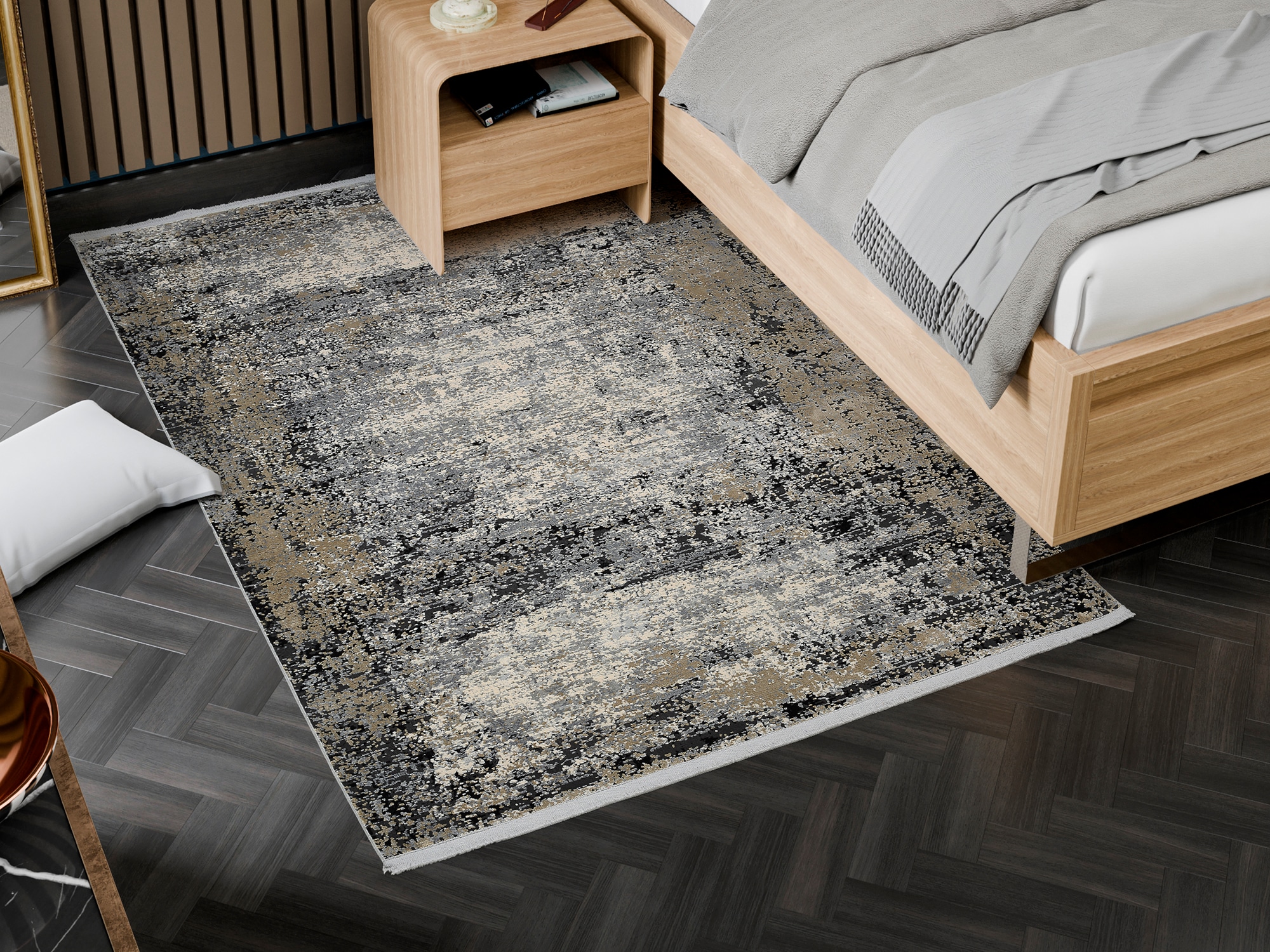 Image of OCI DIE TEPPICHMARKE Teppich "ARCADIA PLAZA" rechteckig 6 mm Höhe Design Teppich Kurzflor dezenter Glanz, Viskose, hochwertige Qualität