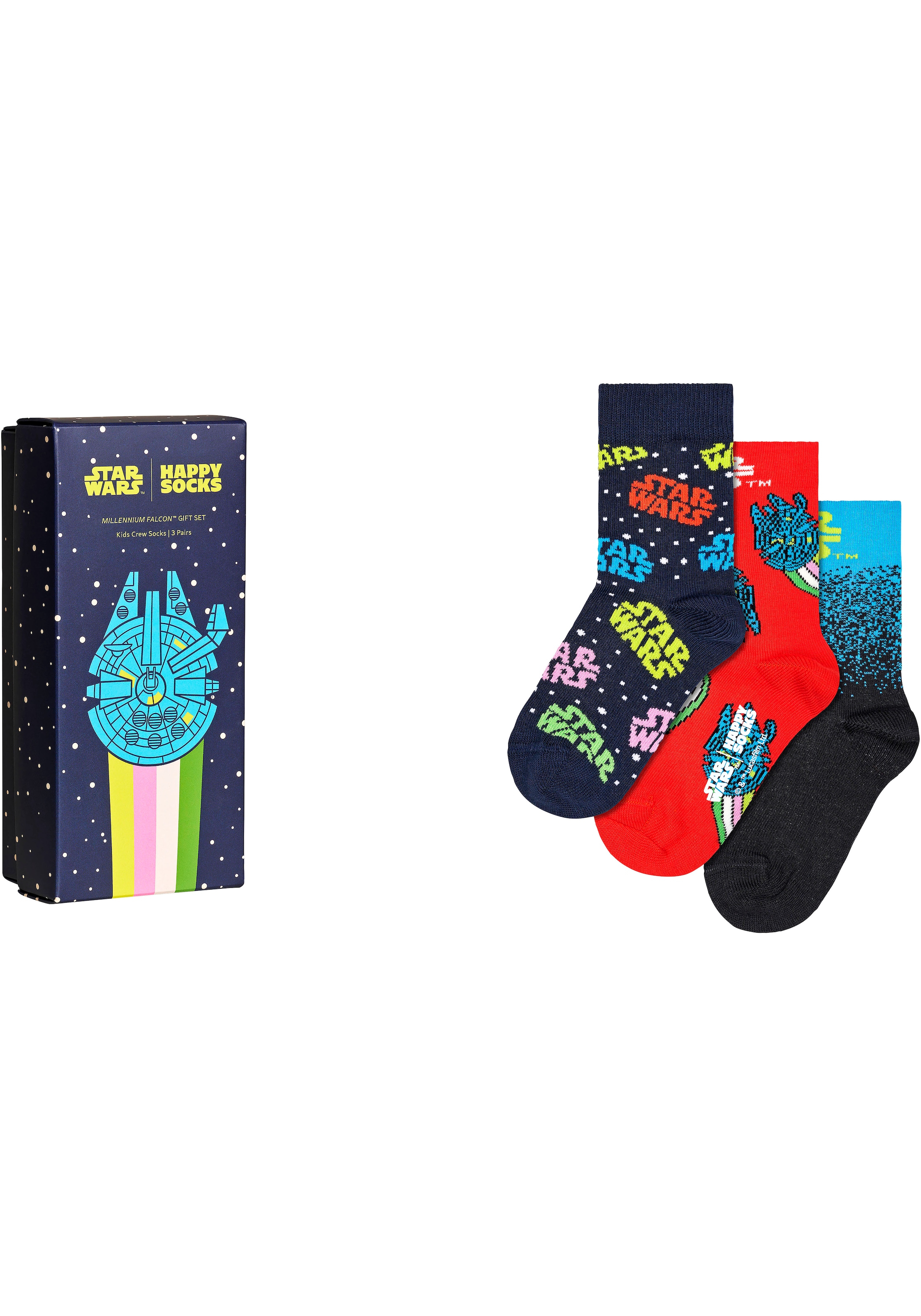 Modische Happy Socks Socken »Star & - ohne versandkostenfrei Darth (3 Set«, bestellen Star Vader Logo Wars Gift Millennium Wars Falcon, Paar), Mindestbestellwert