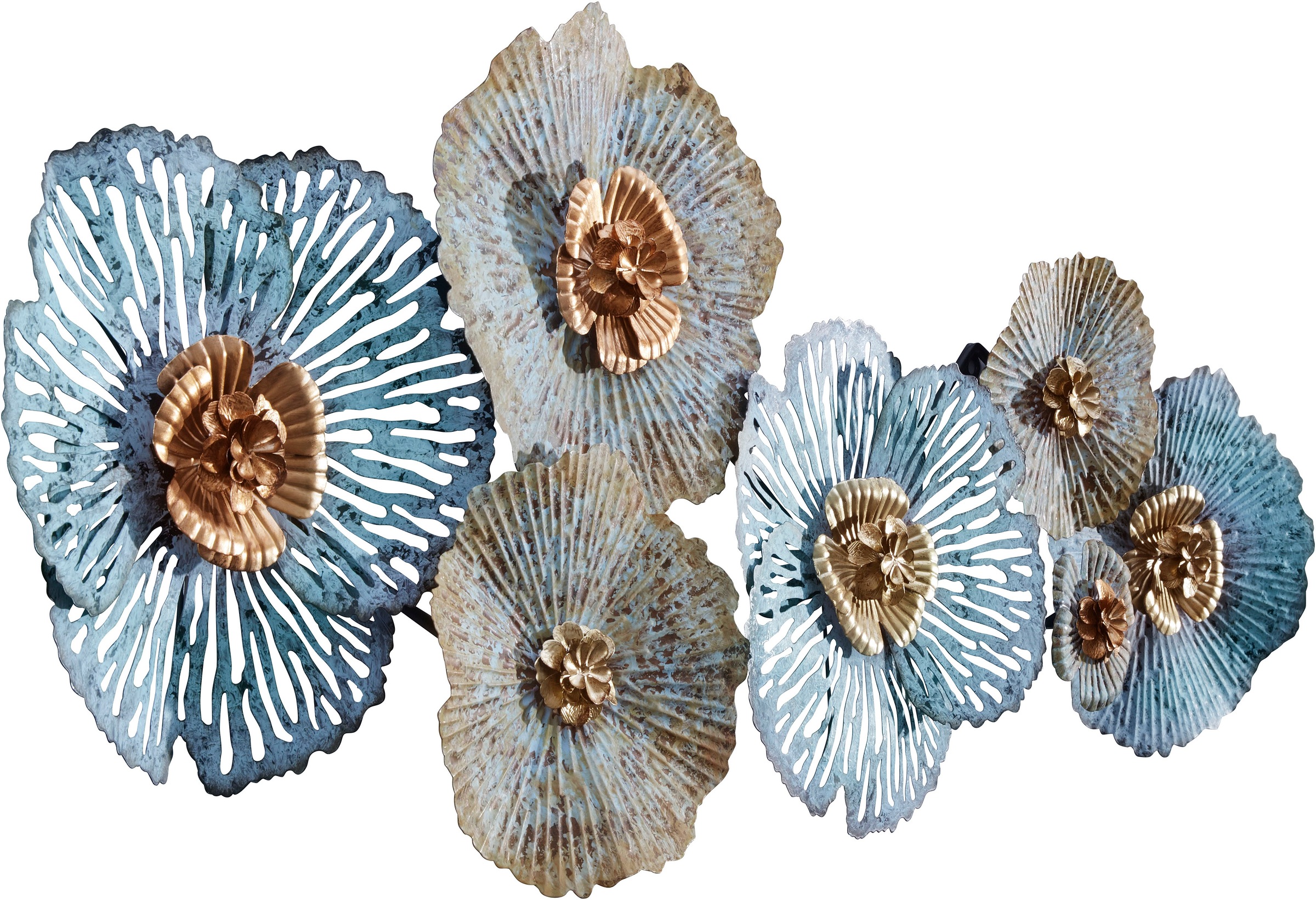 Image of Home affaire Wanddekoobjekt »Blüten«, Wanddeko, aus Metall, bestehend aus 7 Blüten bei Ackermann Versand Schweiz