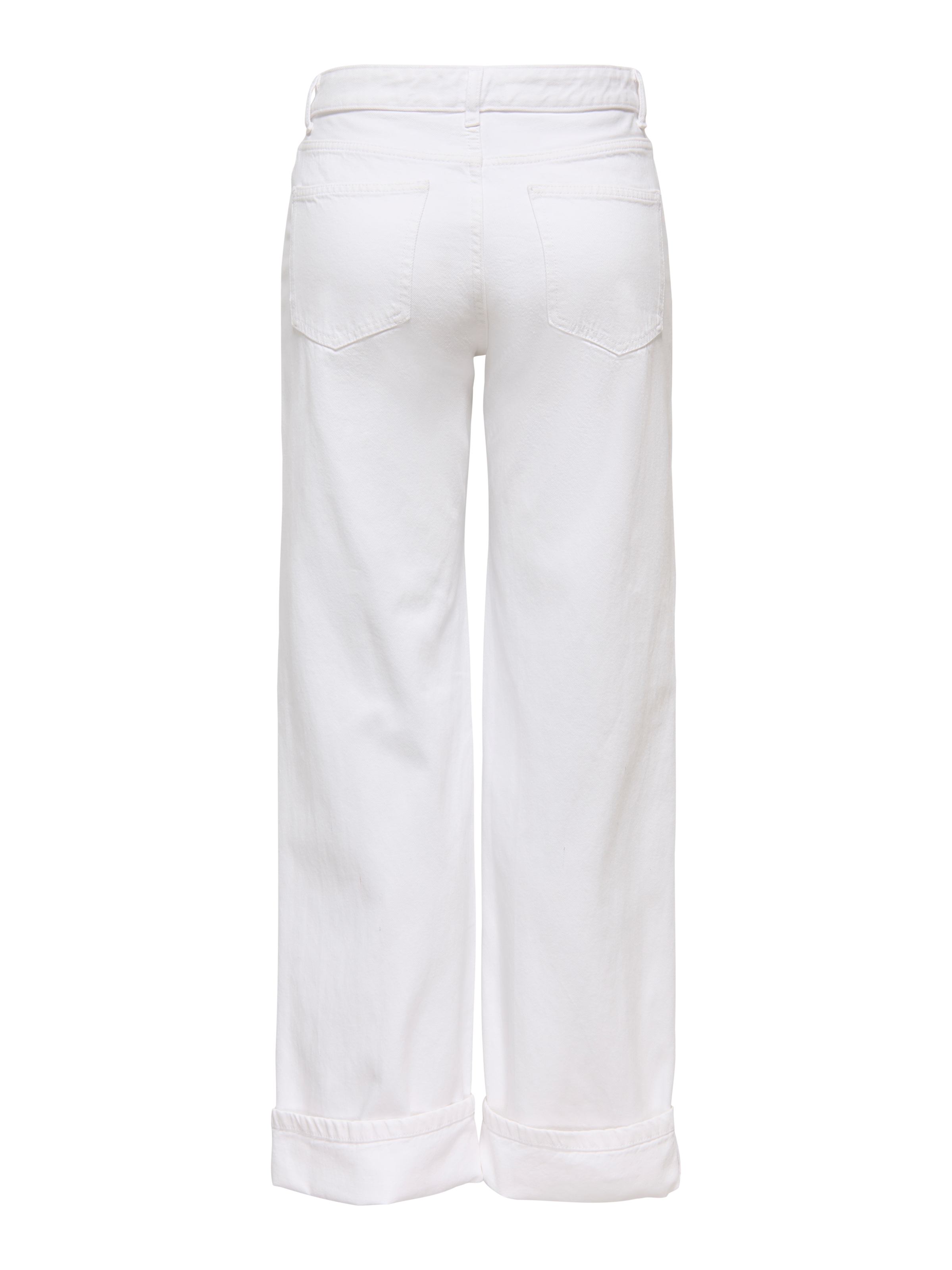 ONLY Jeans large »ONLELLA MW WIDE FOLD UP DNM WHITE TAI« coton, taille régulière, coupe large