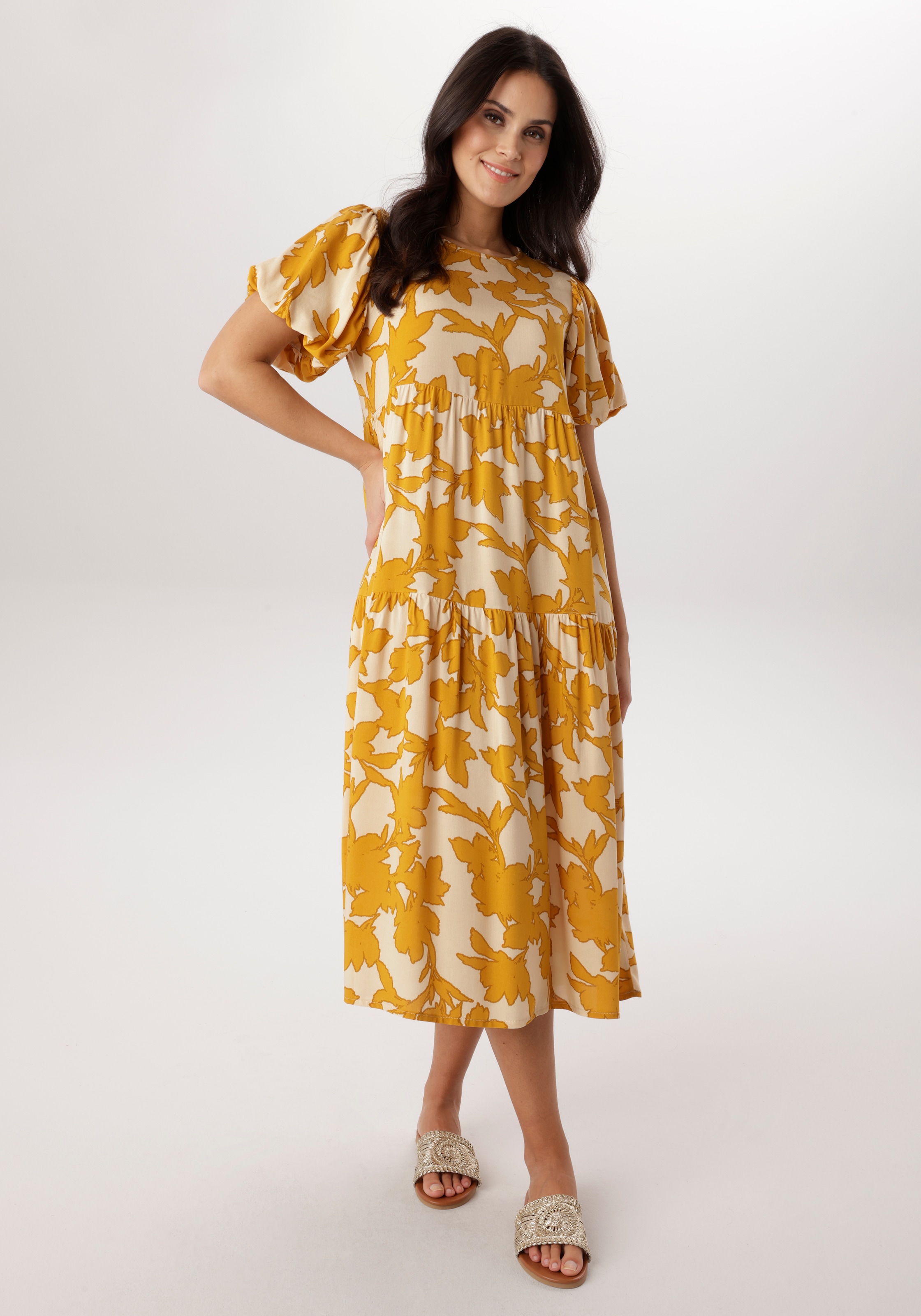 Aniston SELECTED Sommerkleid mit fantasievollem Druck in Sommerfarben - NEUE KOLLEKTION