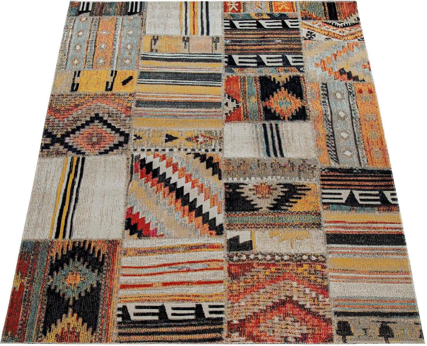 Image of Paco Home Teppich »Artigo 406«, rechteckig, 4 mm Höhe, Kurzflor, Patchwork Muster, Vintage Design, In- und Outdoor geeignet, ideal im Wohnzimmer & Schlafzimmer bei Ackermann Versand Schweiz