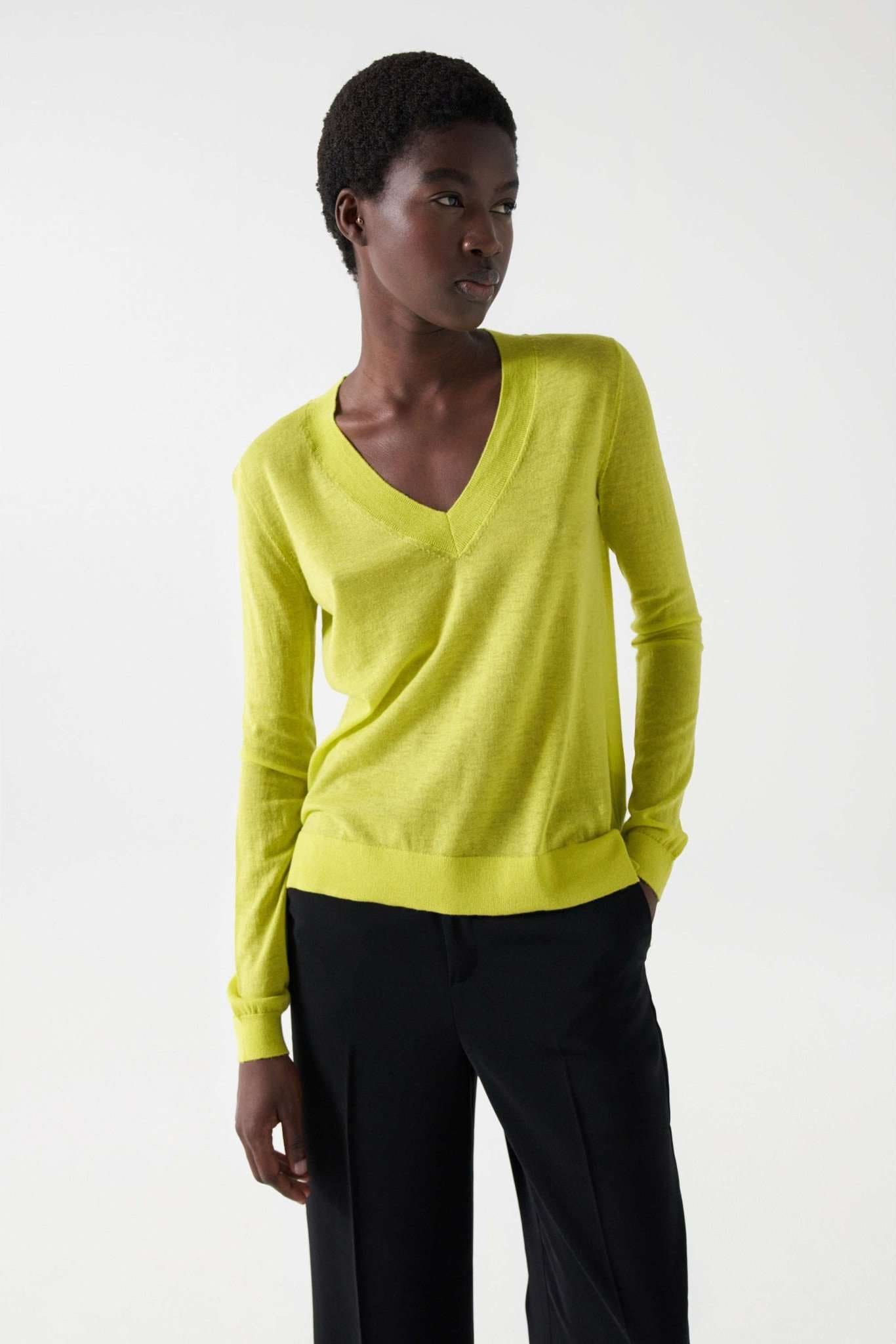 Strickpullover »Pullover Fine Knit V-Neck Sweater«