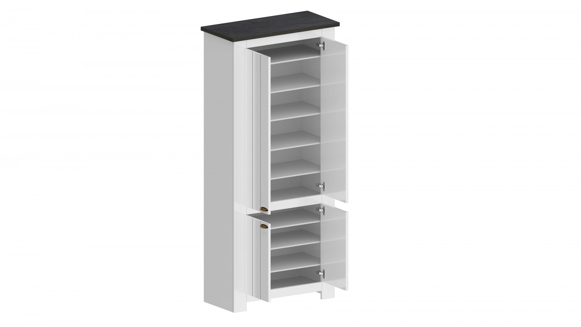 INOSIGN Schuhschrank »FIGO, Made in Italy – Schuhkommode,Schuhregal für ca. 40 Paar Schuhe«, (1 St.), 4-Türig, Siebdruck-dekorative Fräsungen, 10 Fächer, Höhe 200 cm