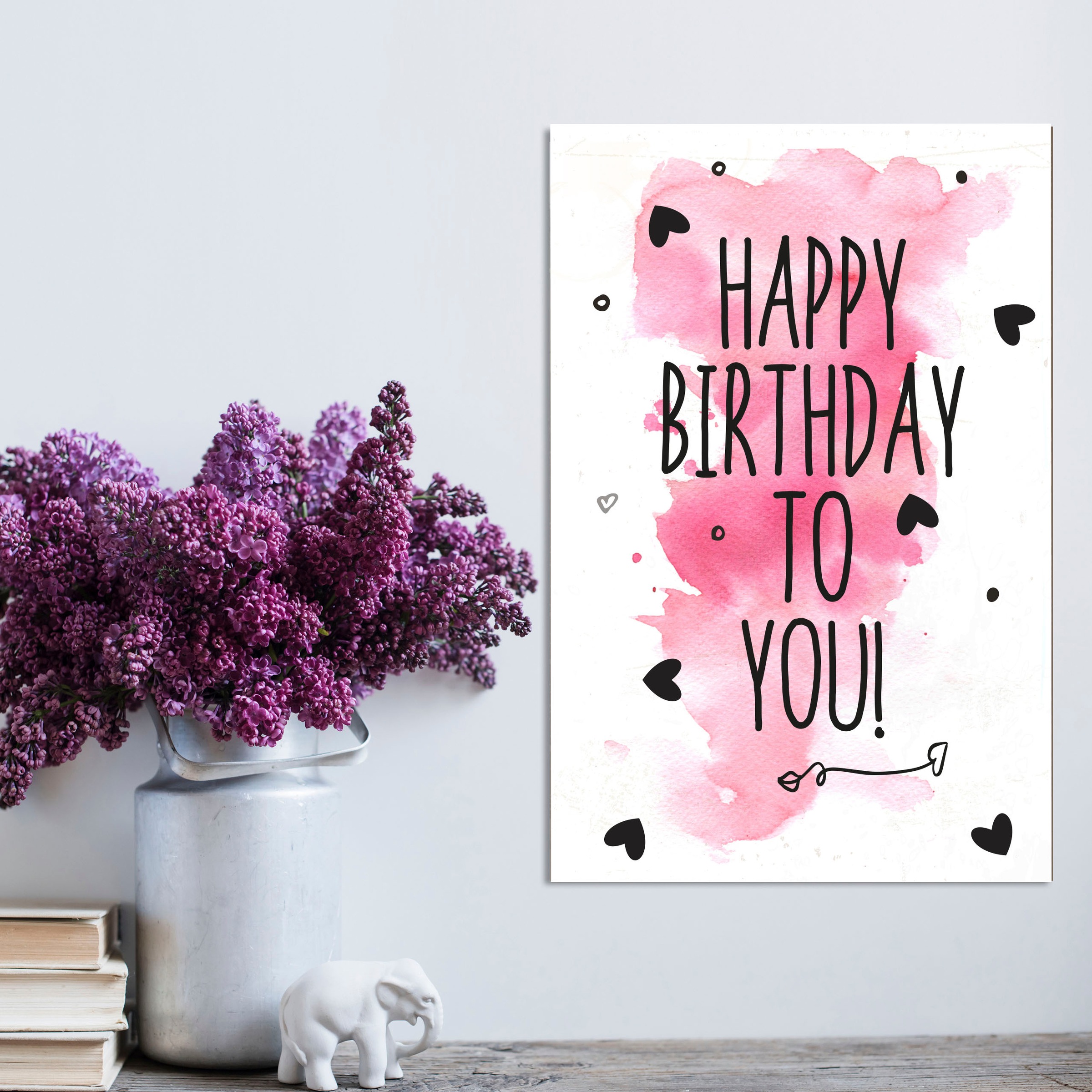 Image of queence Metallbild "Your Birthday" Herzen Schriftzug Schriftzüge Sprüche Sprüche & Texte 1 Stk. tlg. Stahlschilder