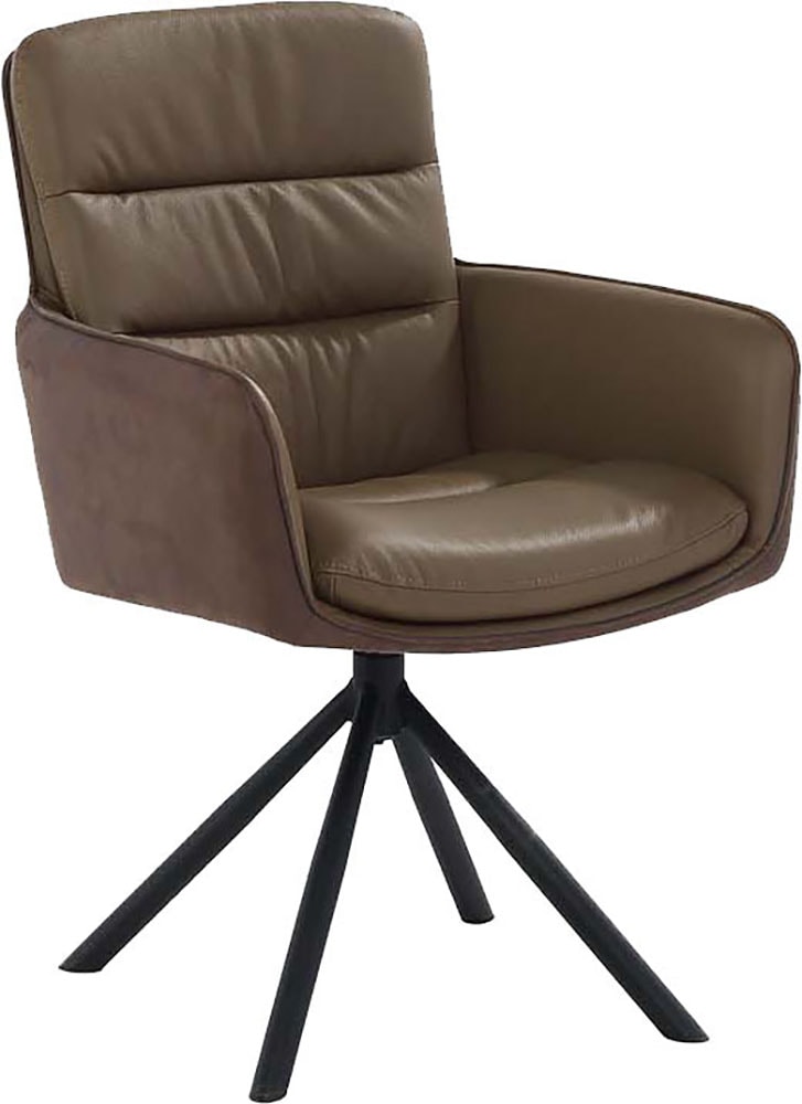 Jockenhöfer Gruppe Drehstuhl "Audrey" (Set) 2 Stk.Echtleder, inklusive Drehfunktion (360), Materialmix, 150kg belastbar