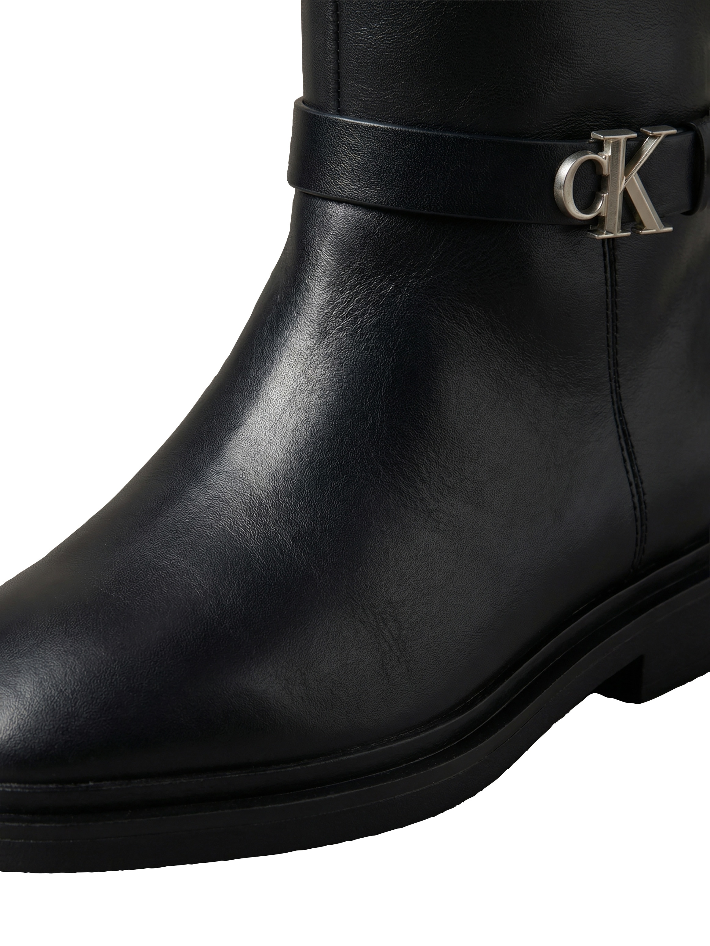 Calvin Klein Bottes »SQUARE HIGH BOOT LTH MG HDW«  Botte haute avec logo CK en bijou