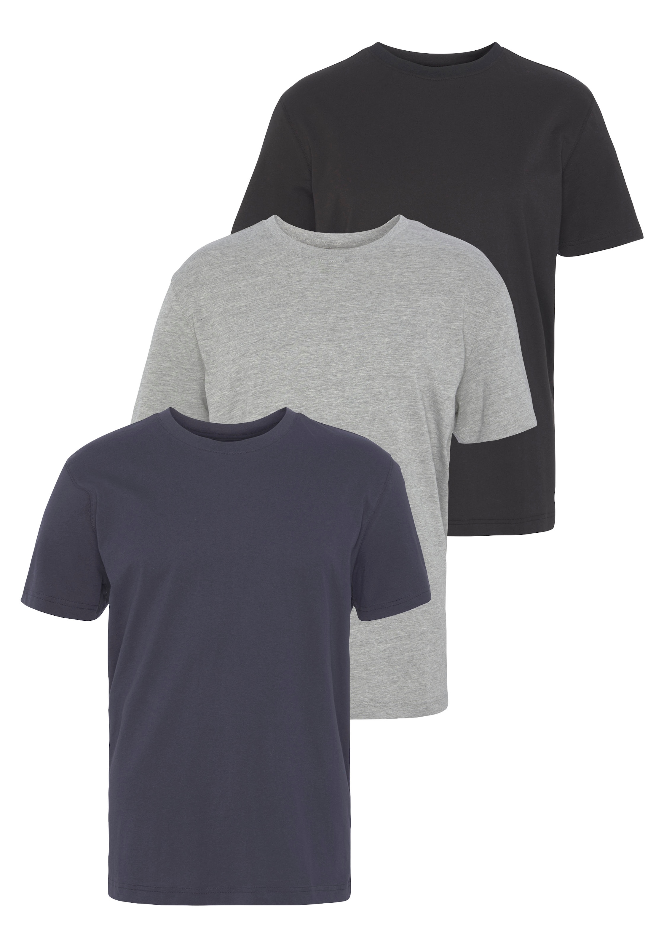T-Shirt, (Packung, 3 tlg., 3er-Pack), perfekt als Unterzieh- T-shirt