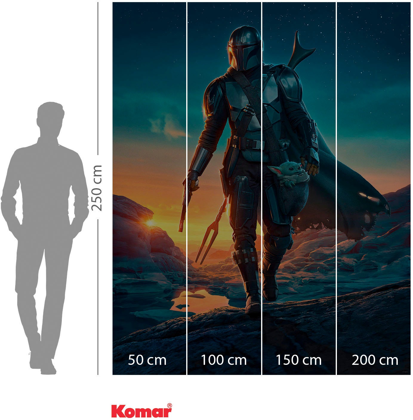 Komar Fototapete »Digitaldruck Vlies - The Mandalorian Gunslingers - Grösse 200 x 250 cm«, bedruckt, Kinderzimmer