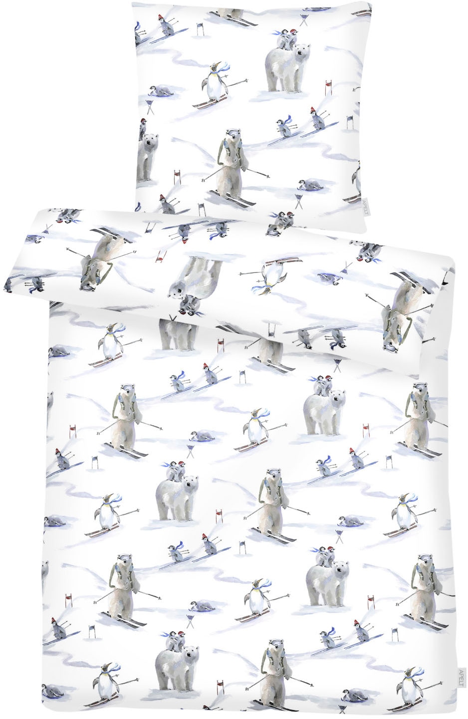 Image of APELT Bettwäsche "Nils" 2 Stk. Eisbären und Pinguine