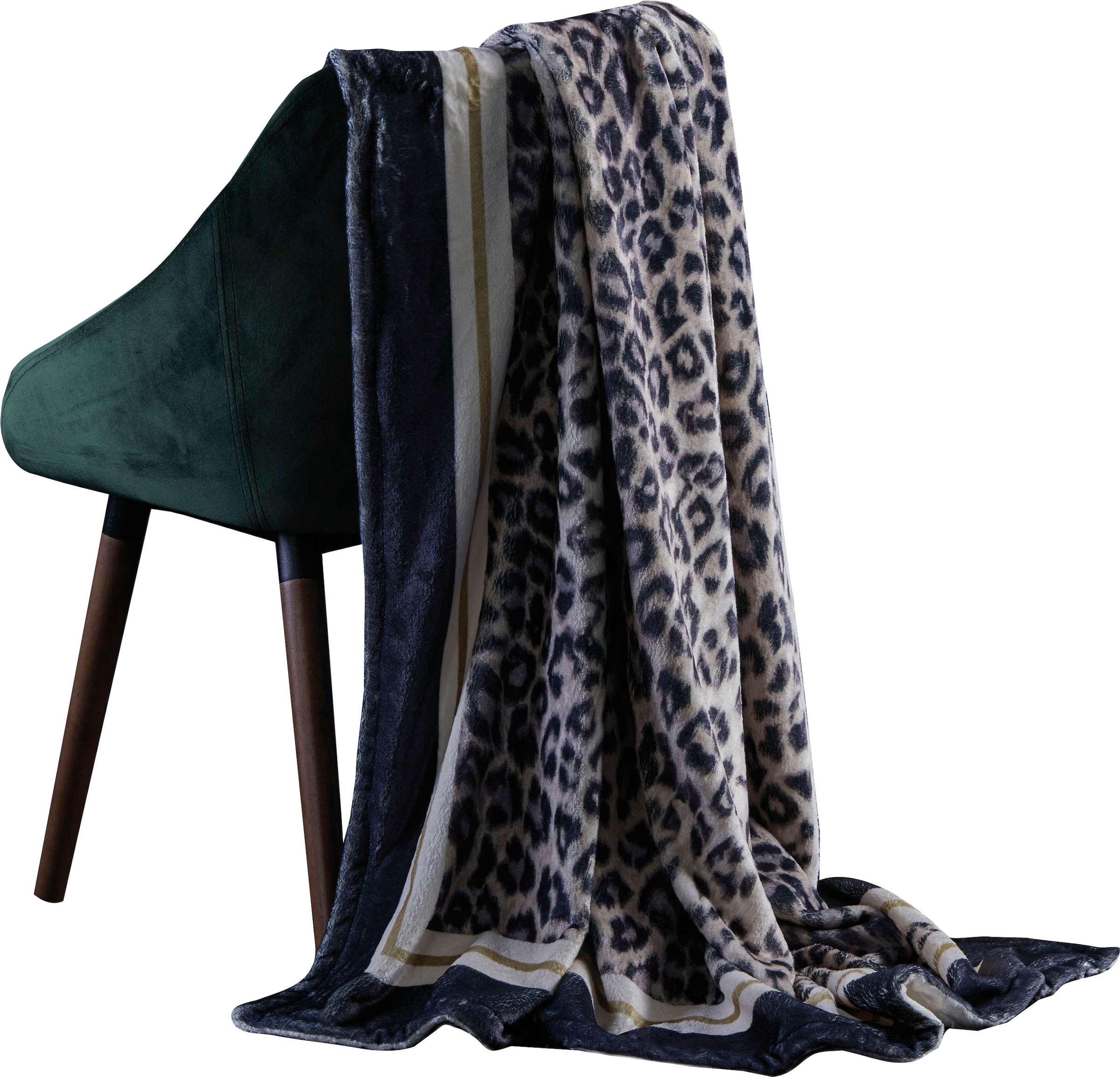 »Leon«, Plaid kaufen in Kuscheldecke edles günstig Design APELT Leopardenoptik,