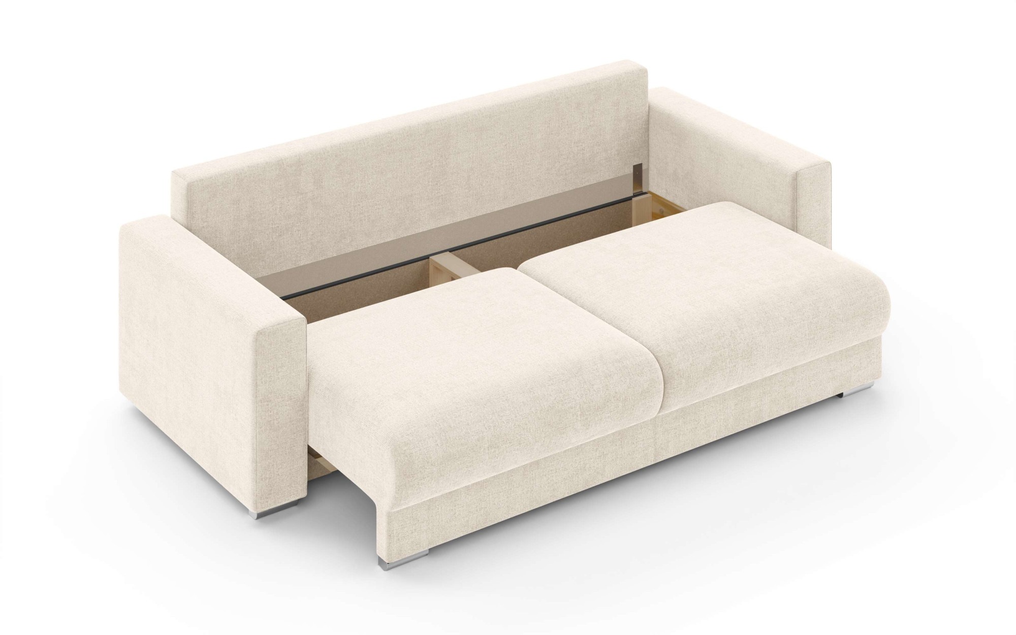 INOSIGN 3-Sitzer »Stevinson Schlafsofa mit Bettkasten, Masse B/H/T: 229/87/97 cm«, mit Wellenunterfederung, 2 Rückenkissen und 2 Zierkissen