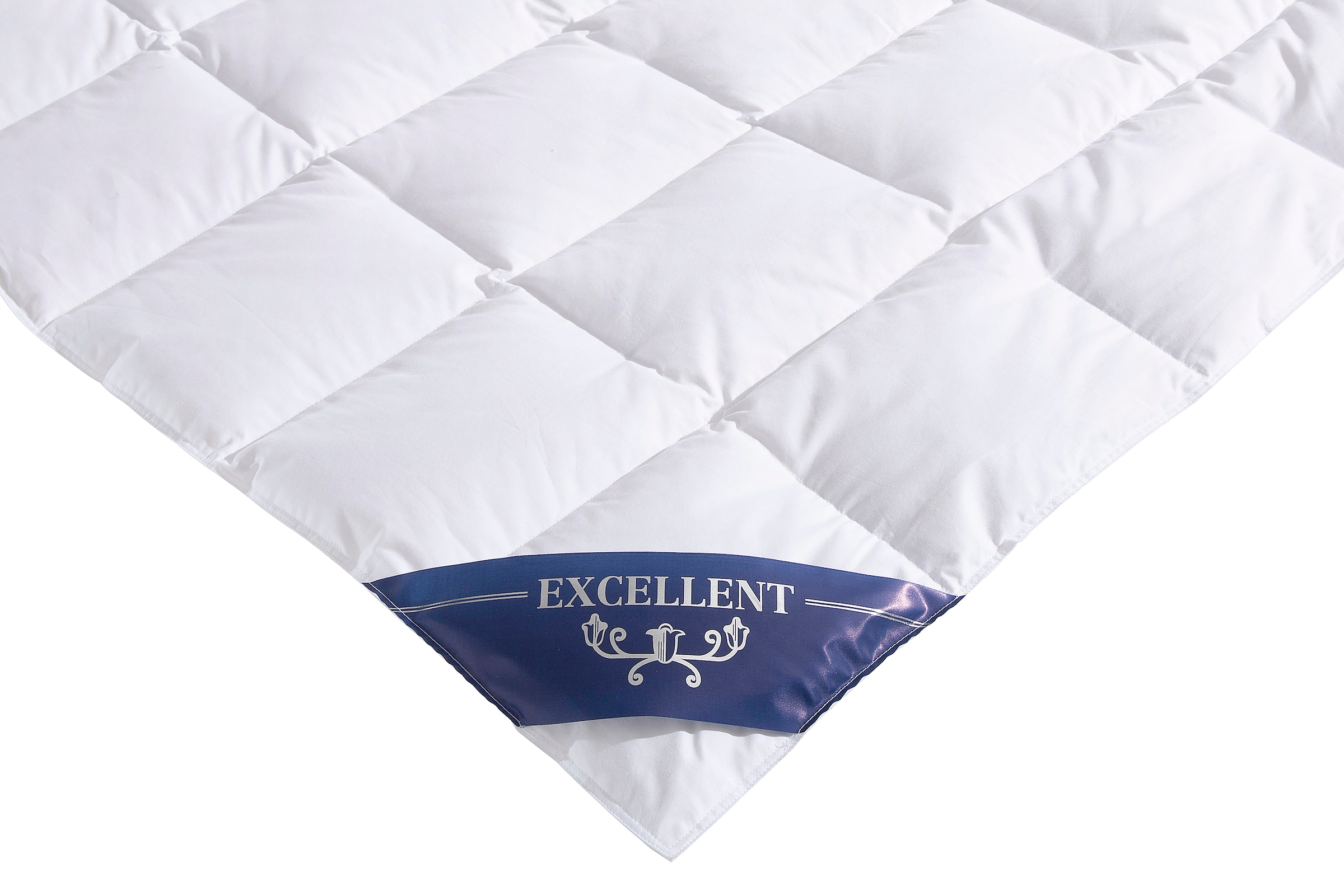 Excellent Daunenbettdecke »VENEDIG, Bettdecken für Sommer und Winter, Decke«, leicht, Füllung 90% Daunen, 10% Federn, Bezug 100% Baumwolle, (1 St.), Bettdecke 135x200 cm, 155x220cm und weitere Grössen, Made in Germany