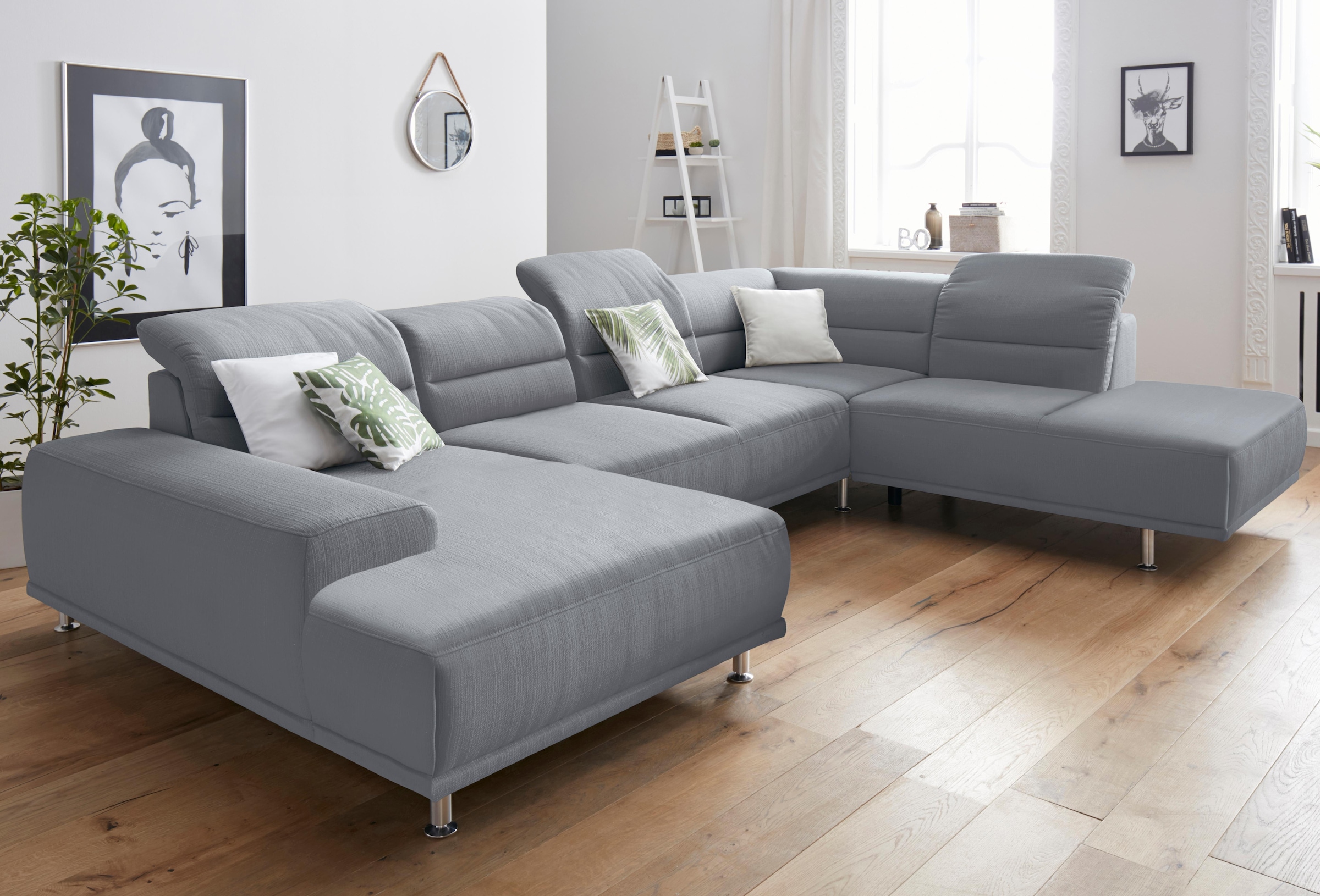 sit&more Wohnlandschaft »Mariola U-Form«, mit Federkern, inklusive Kopfteil- und Sitztiefenverstellung