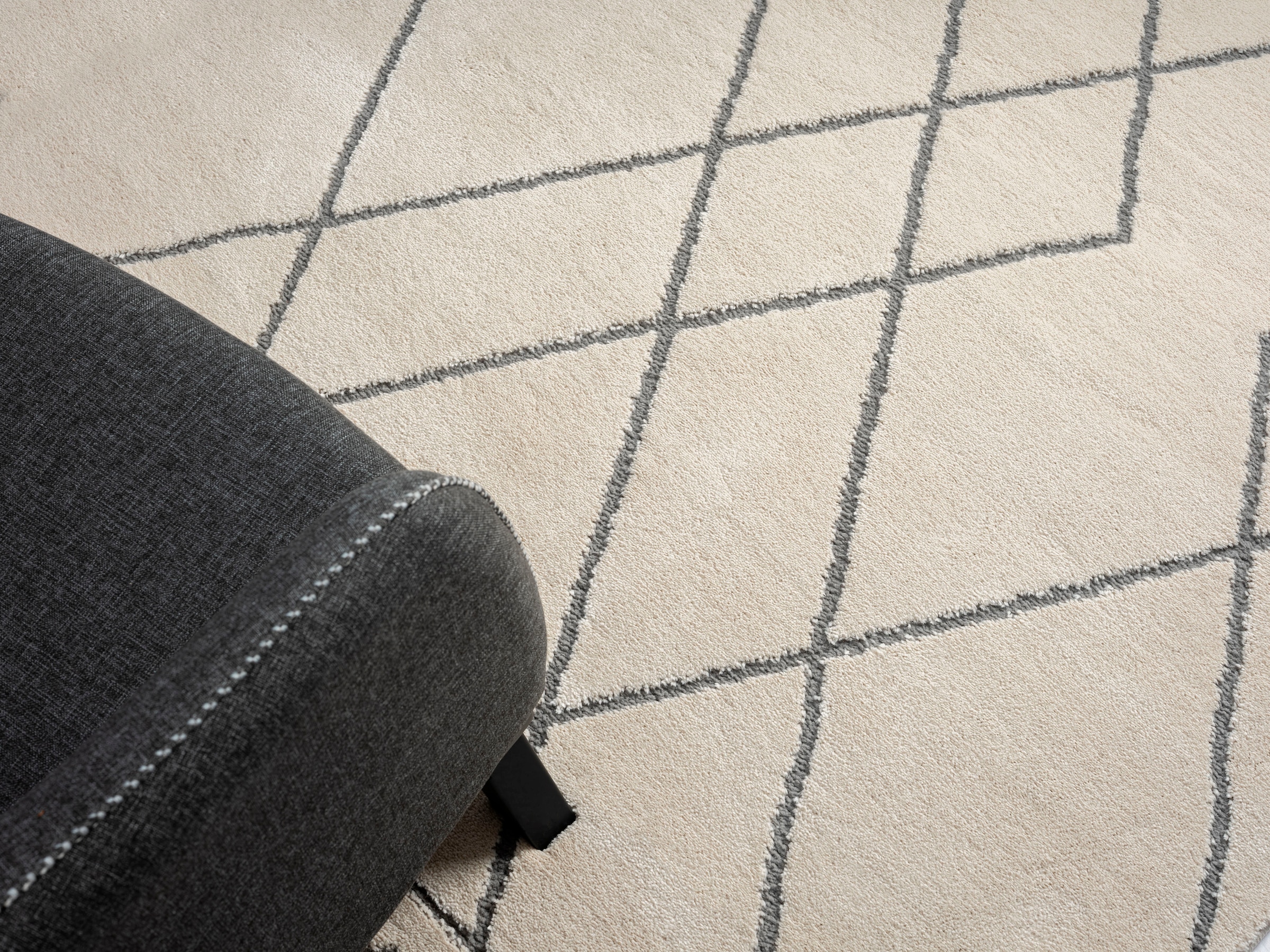 Myflair Möbel & Accessoires Hochflor-Teppich »Moroccan Design, LAGERRÄUMUNG!« rechteckig 24 mm Höhe modern, marokkanisches Design, Rauten Muster, weich, mit Fransen