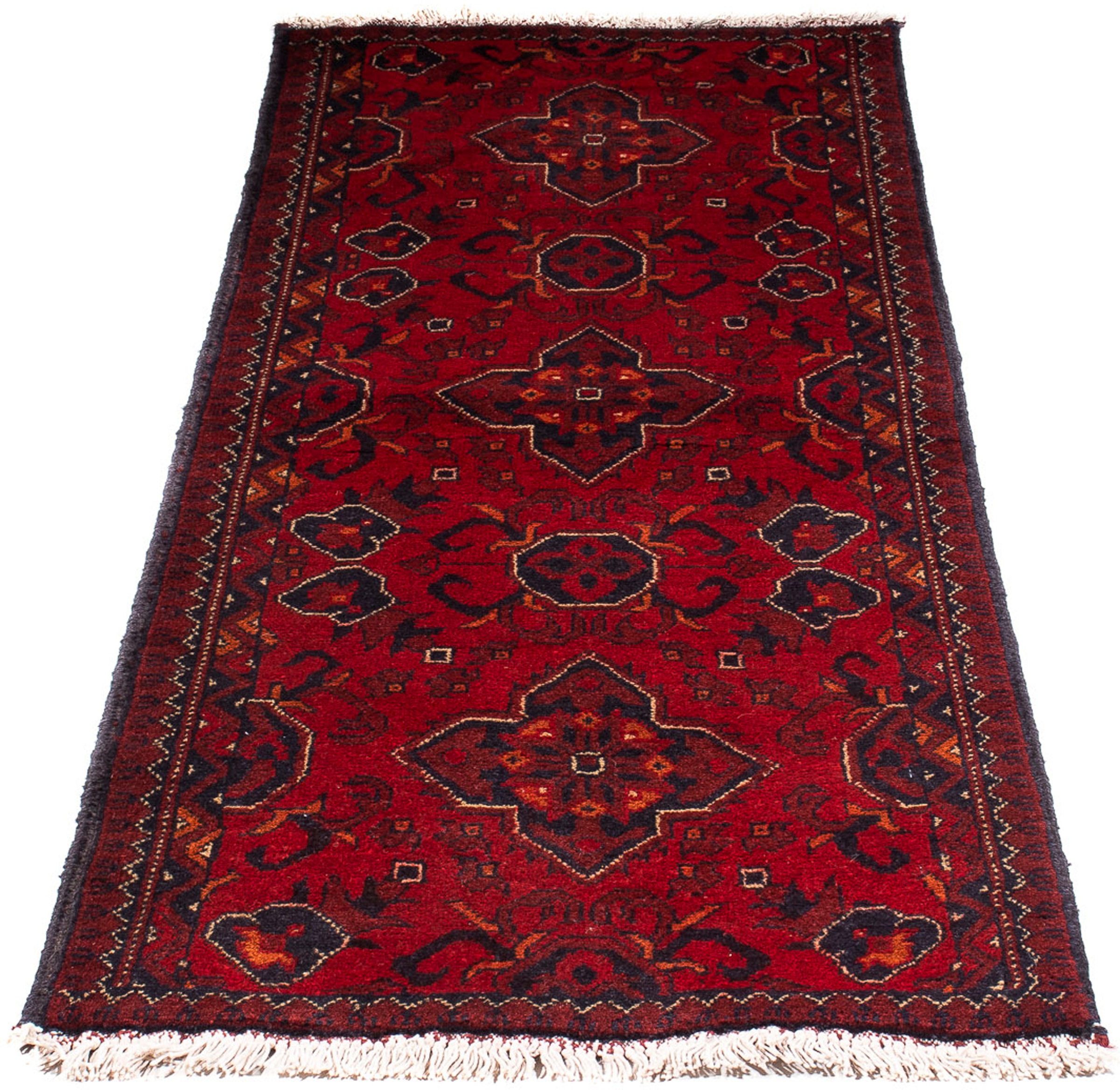 Image of morgenland Orientteppich »Afghan - Kunduz - 150 x 57 cm - dunkelrot«, rechteckig, 7 mm Höhe, Wohnzimmer, Handgeknüpft, Einzelstück mit Zertifikat bei Ackermann Versand Schweiz