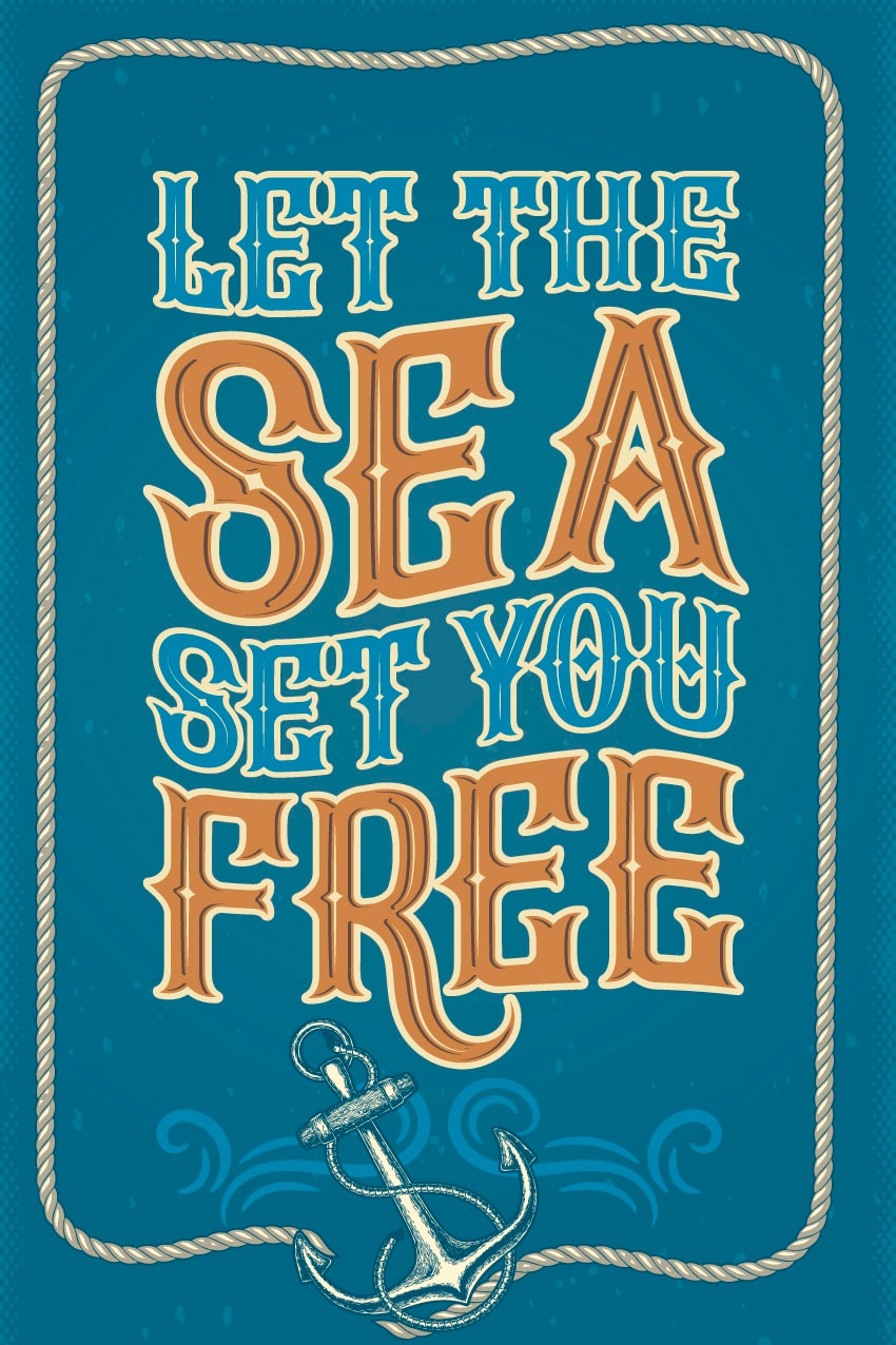 queence Tableau métallique »Free Sea« Lettrage | Lettrages 1 cuis tlg. Stahlschilder