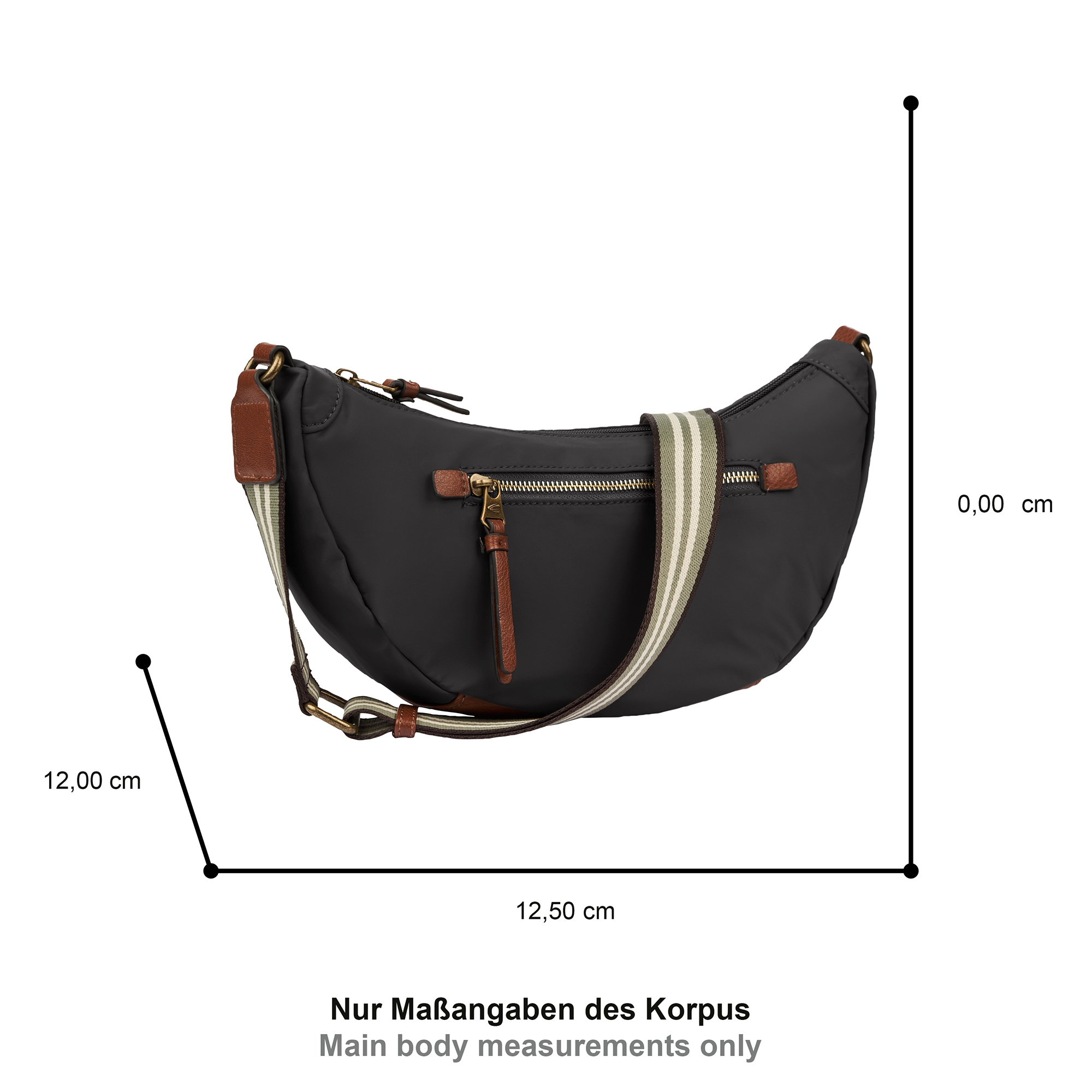 camel active Sac à main »Bari« en nylon mat de haute qualité avec sangle tissée rayée