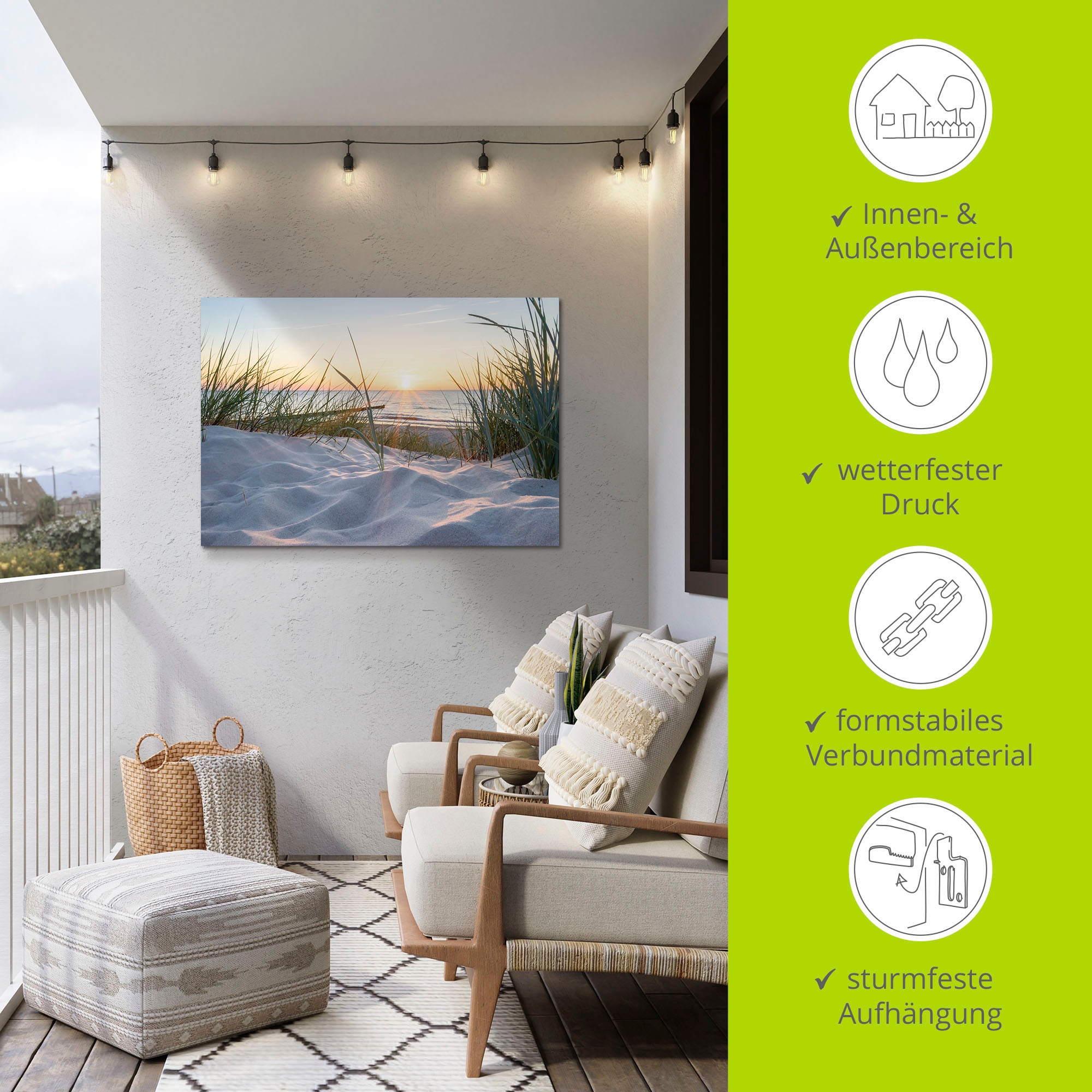 Artland Wandbild »Ostseestrand«, Strand, (1 St.), als Alubild, Outdoorbild, Leinwandbild, Poster, Wandaufkleber