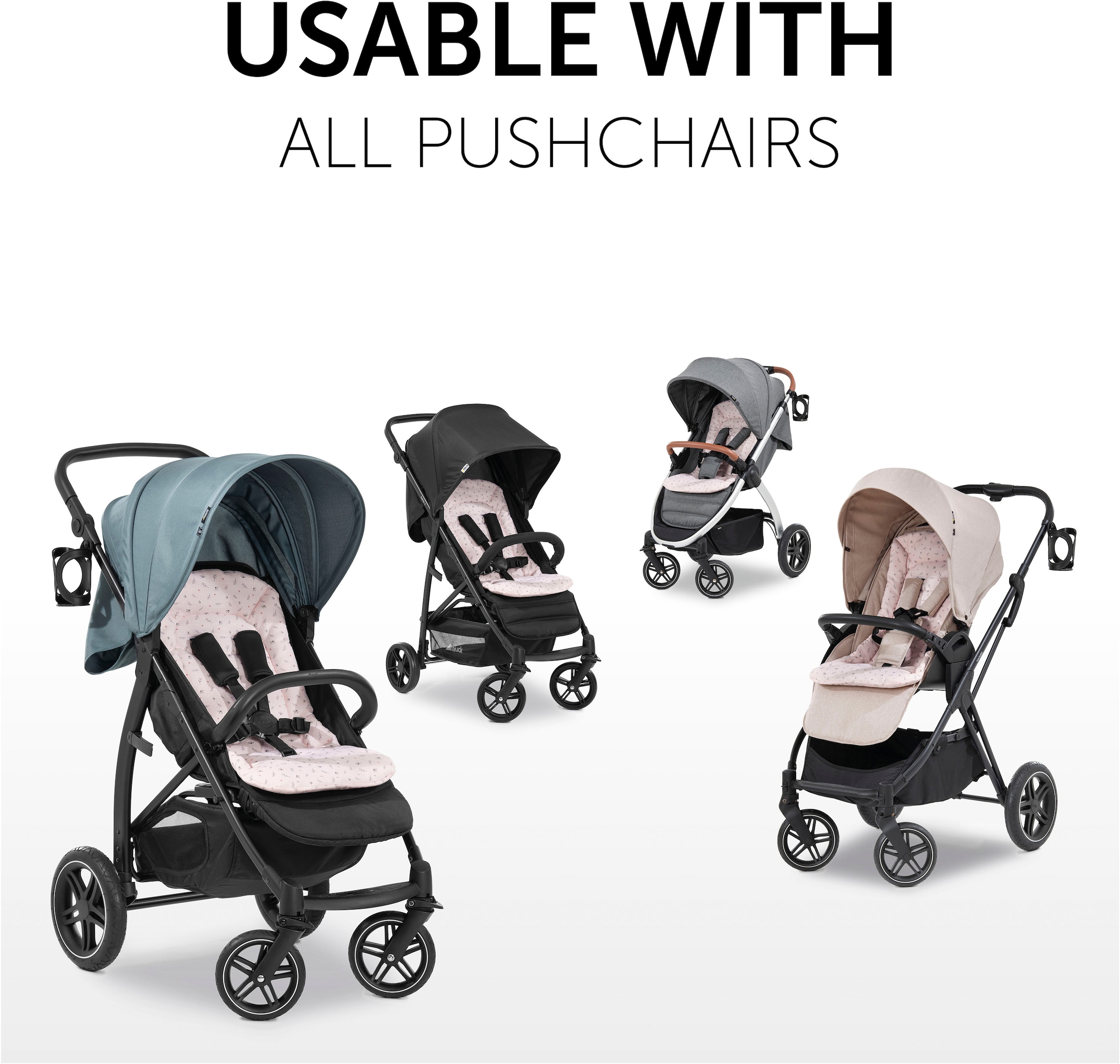 Hauck Housse de siège de poussette »Seat Liner, Flowers Rose« auch für Buggys geeignet