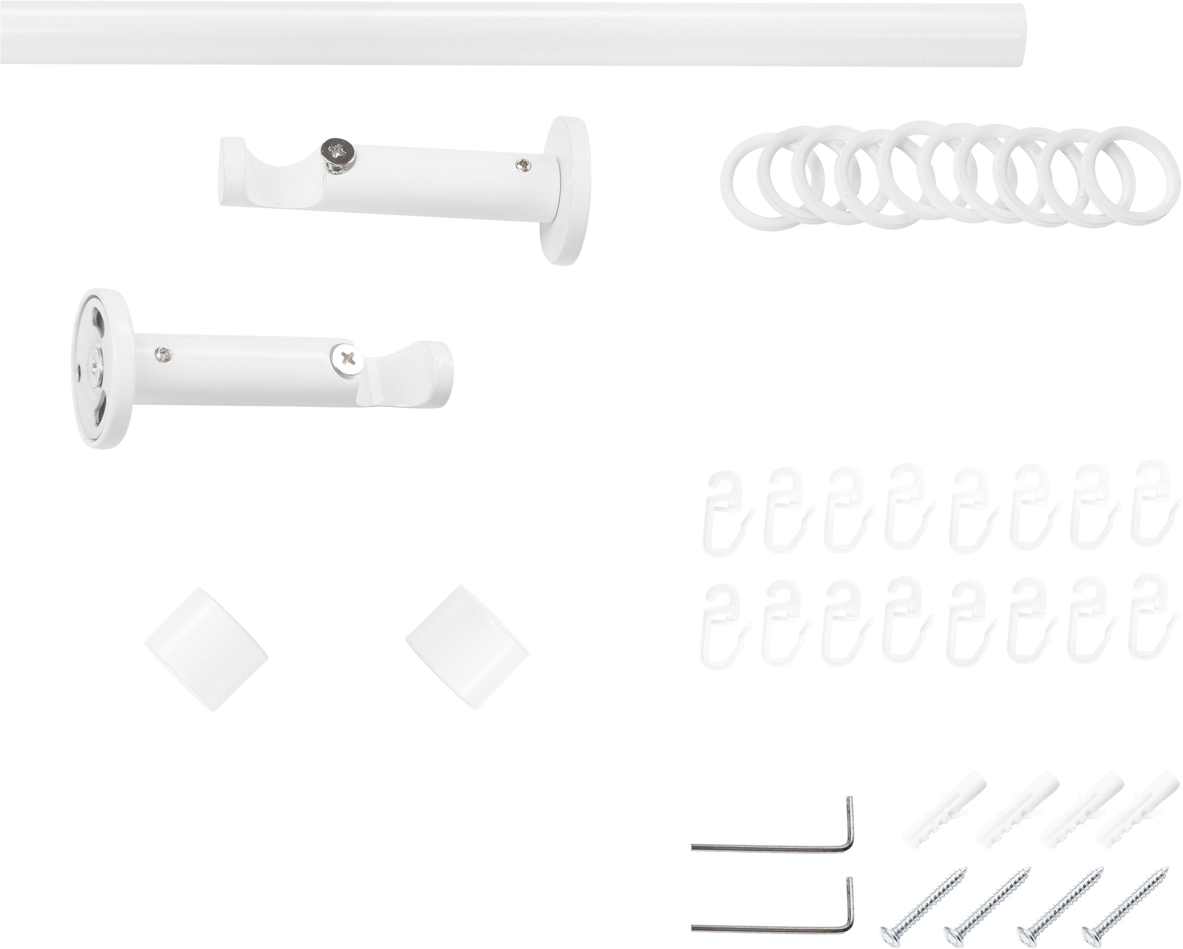 SN DECO GROUP Tringle à rideaux Ø 19 mm 1 course-läufig Fixmass;kürzbar