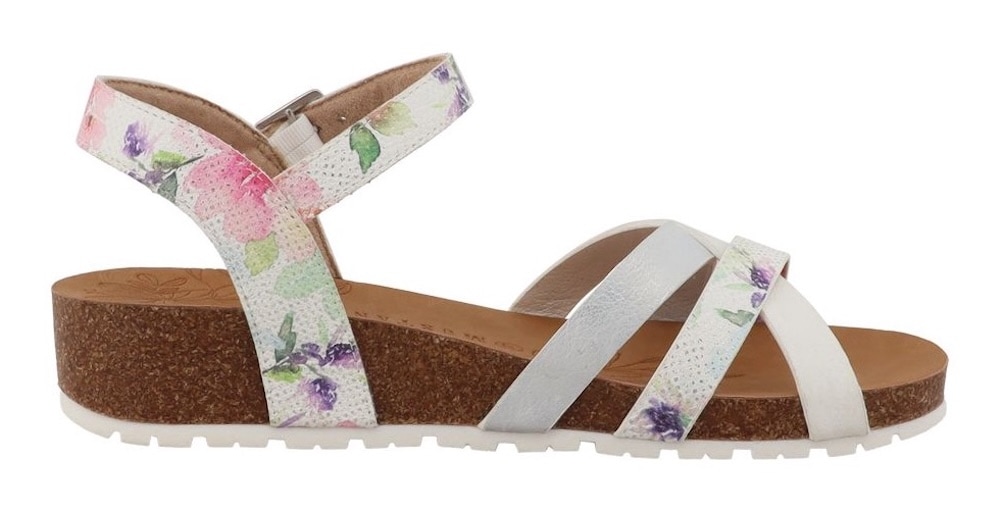 Mustang Shoes Sandales »Magnolia«  sandale à brides, chaussure d'été avec imprimé tendance