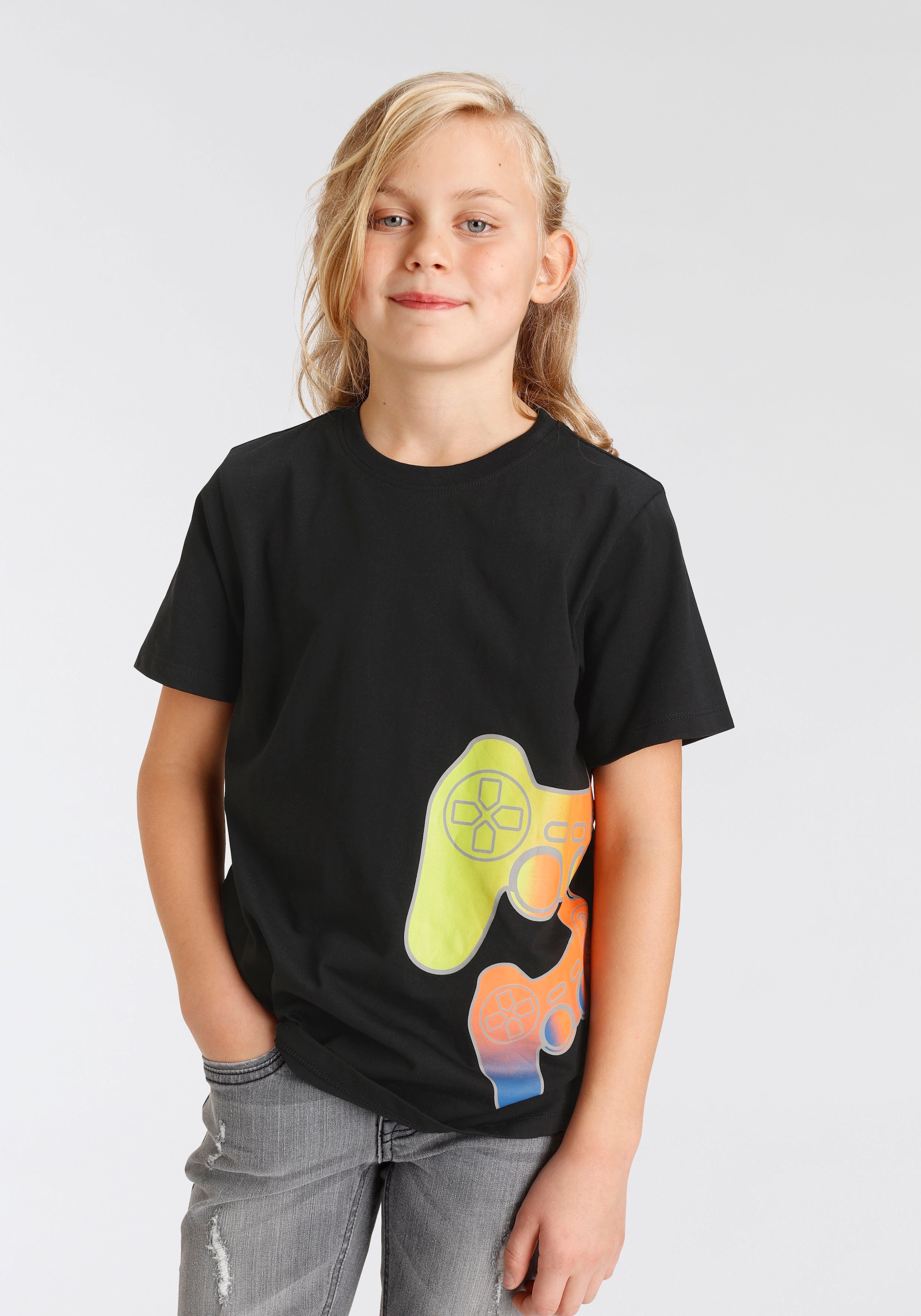 Trendige KIDSWORLD T-Shirt »GAMER«, (Packung, bestellen ohne Mindestbestellwert tlg.) 2