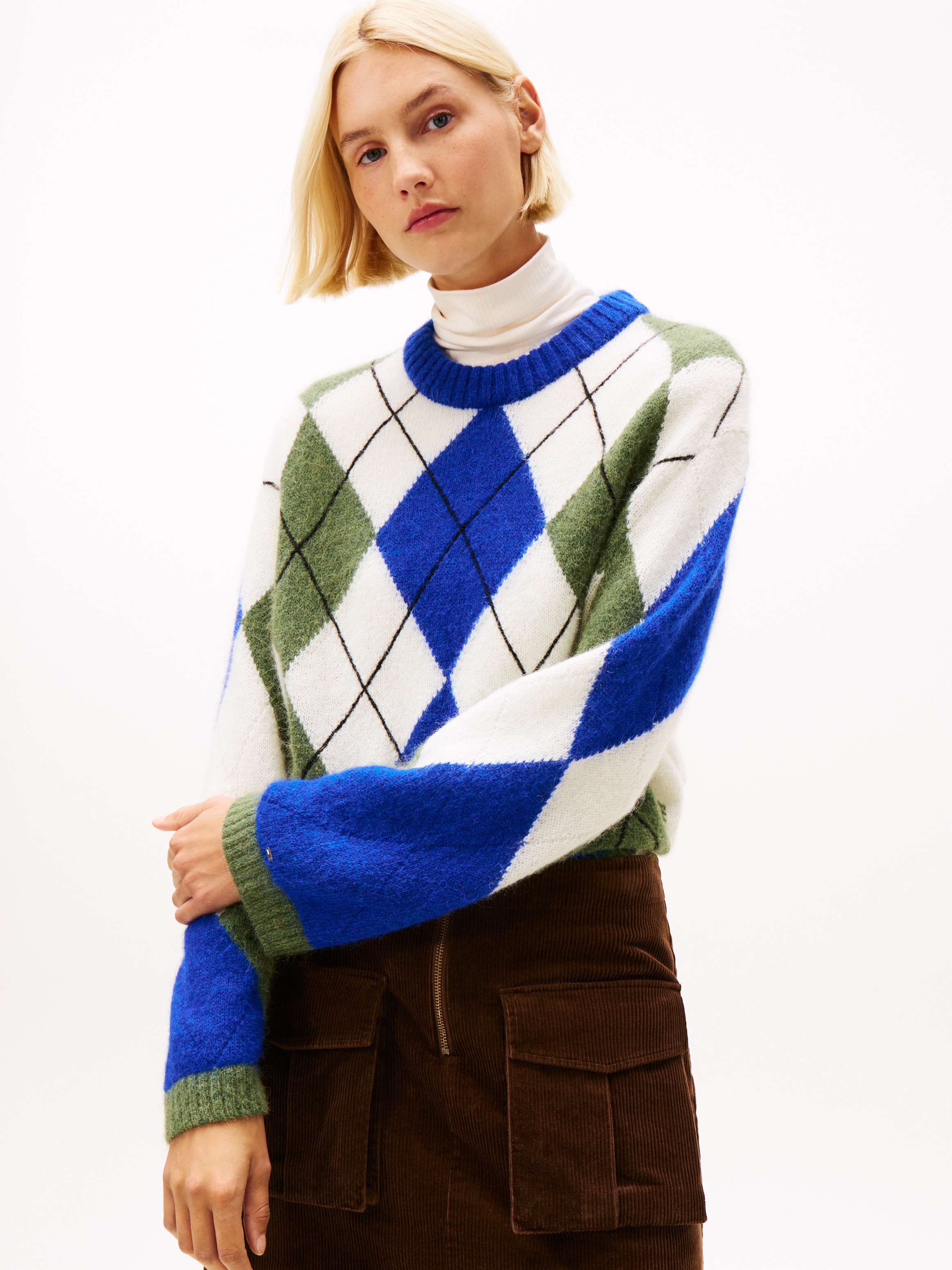 Image of Tommy Hilfiger Strickpullover "ALPACA BLEND ARGYLE C-NK LS SWT"