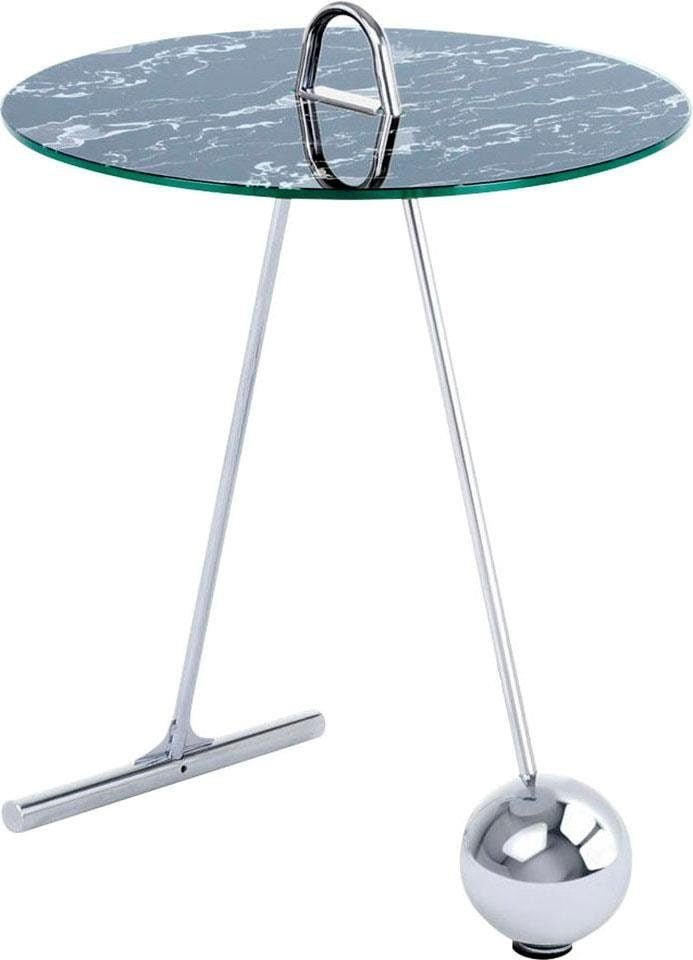 Image of Kayoom Beistelltisch "Pendulum 525, mit runder Tischplatte" 1 Stk. tlg. Marmoroptik, Gestell im Pendel-Design, praktisch tragbar