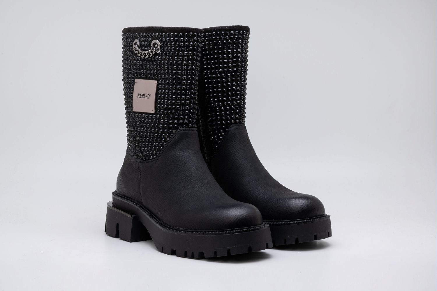 Replay Stiefel »BRIGHT«, Bikerboots, Plateaustiefel mit trendigen Metallic-Details