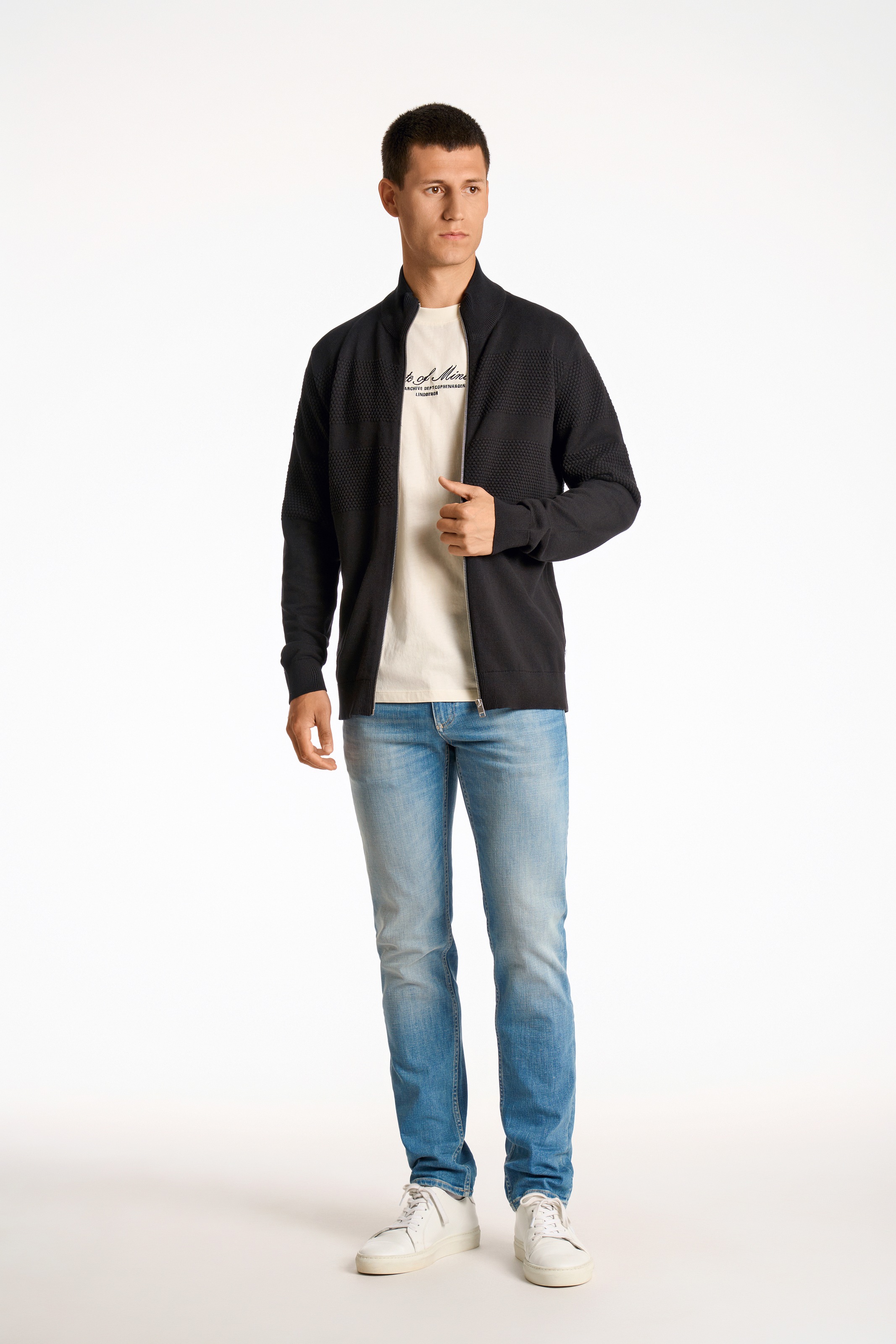 LINDBERGH Strickjacke, mit Stehkragen und Reissverschluss