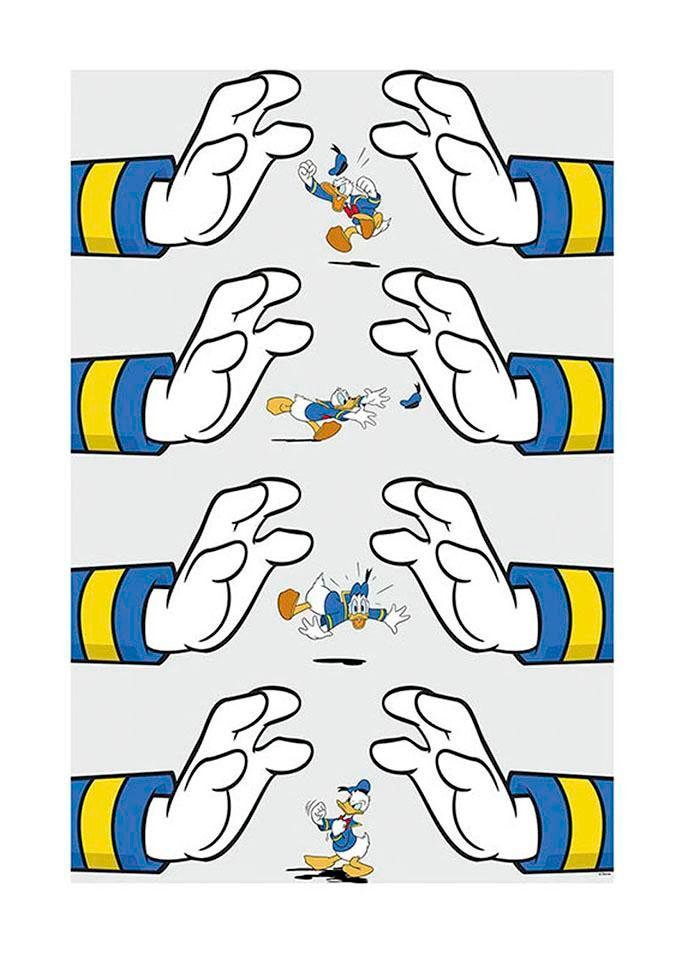 Image of Komar Bild "Donald Duck Hands" Disney 1 Stk. tlg. Wandbild zur Dekoration im Kinderzimmer - ohne Rahmen