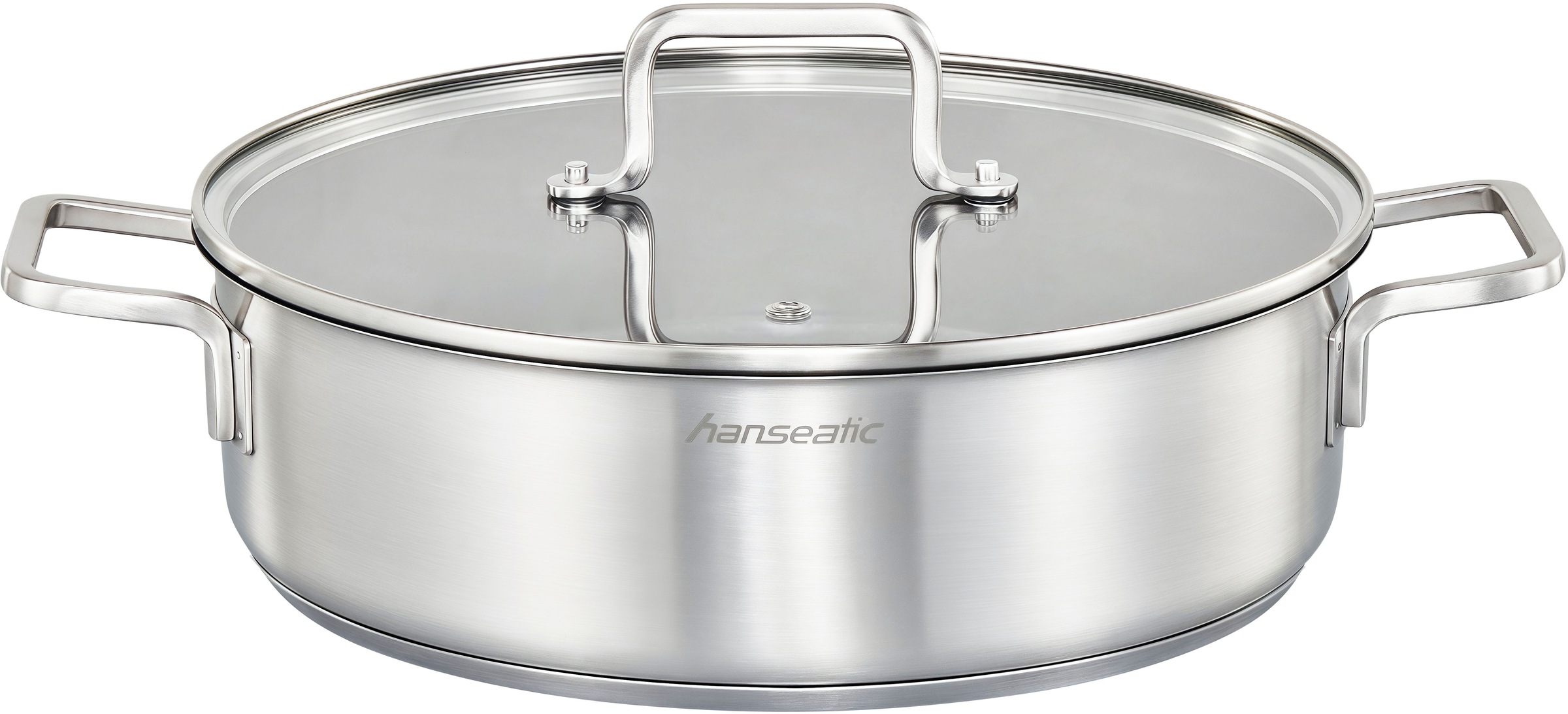 Hanseatic Pfannen-Set »DAILY«, Edelstahl 18/10, (Set, 3 tlg., 1x Pfanne 24 cm, 1x Servierpfanne 28 cm), mit Antihaftbeschichtung, für alle Herdarten, Induktion