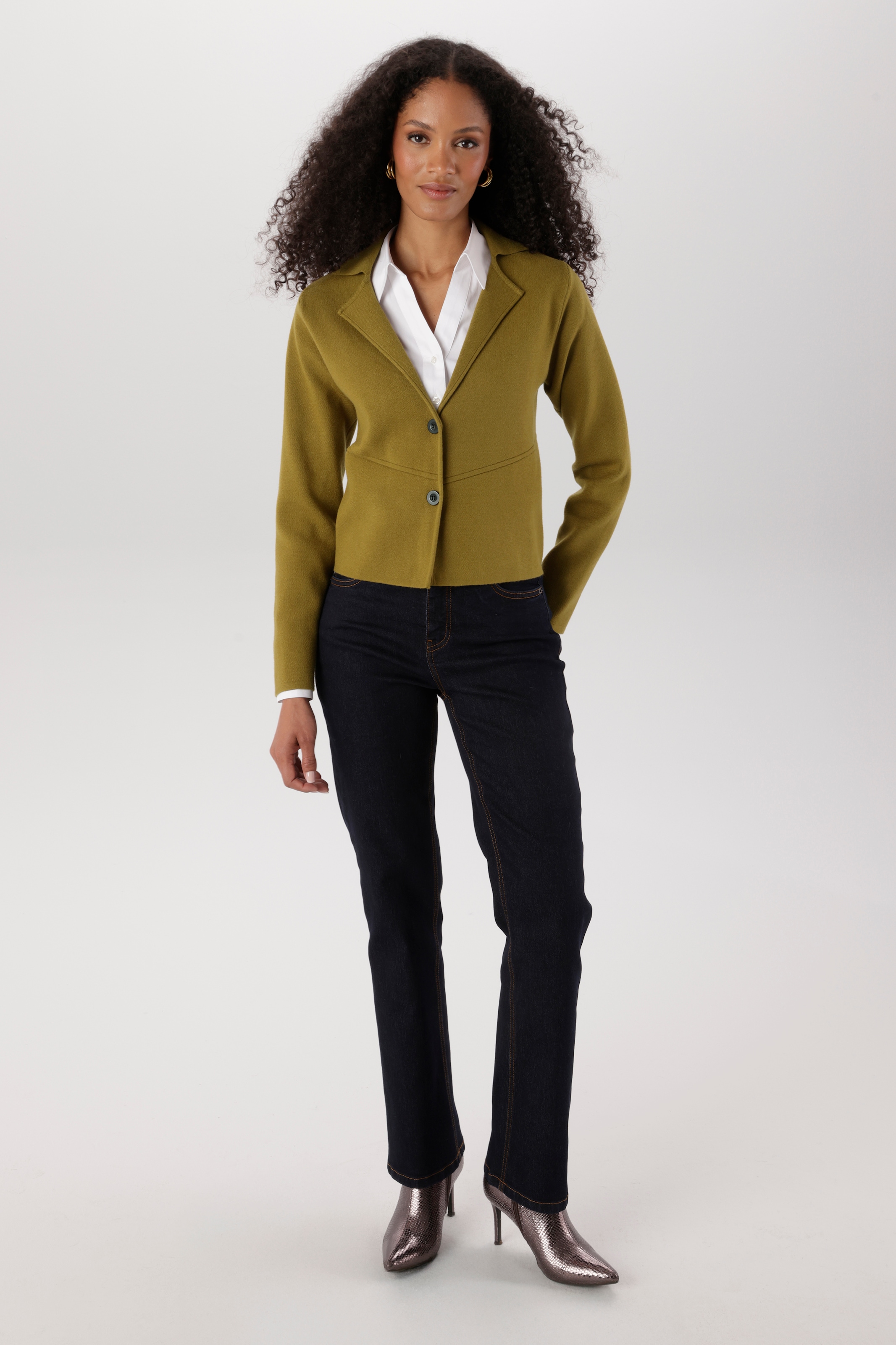 Aniston SELECTED Blazer court avec couture décorative partielle