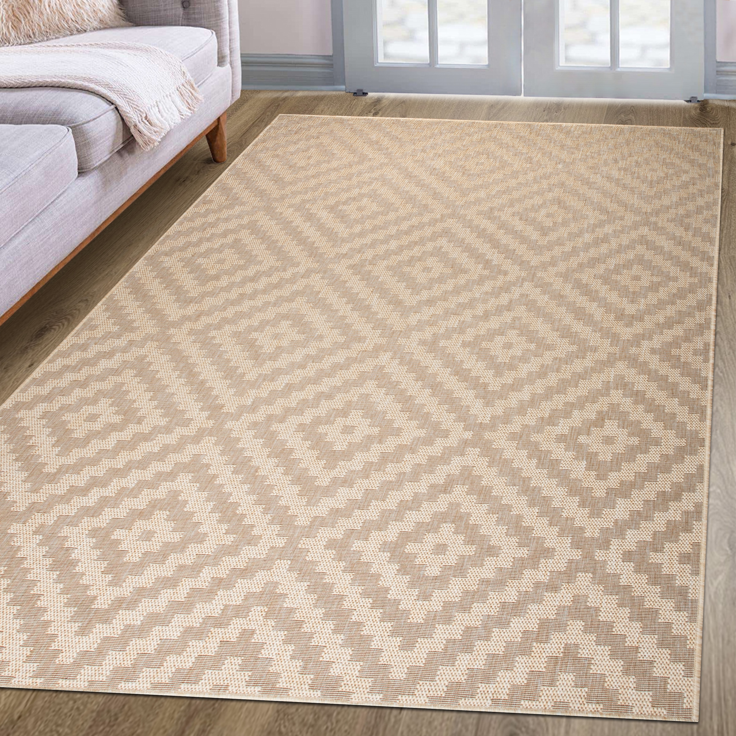 my home Teppich »Cordoba auch als Läufer erhältlich«, rechteckig, 3 mm Höhe, In- und Outdoor geeignet, Sisal-Optik, Wetterfest & UV-beständig, Boho