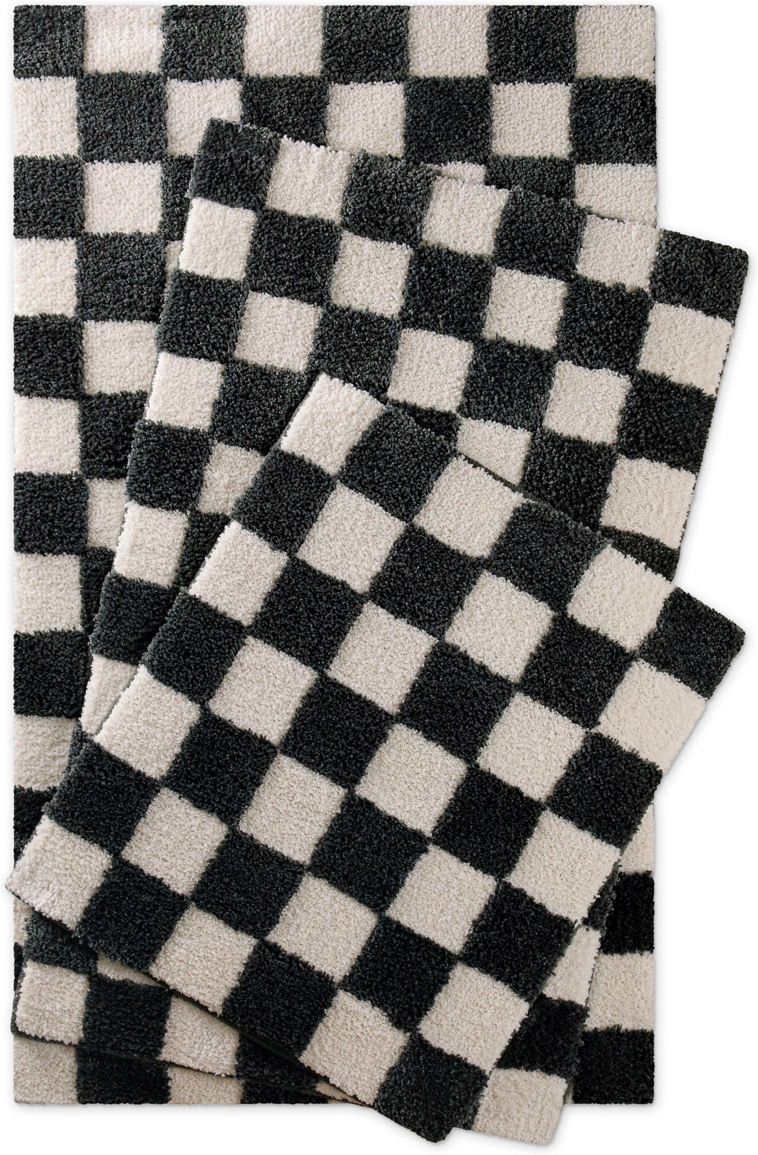Wecon home Tapis de bain »Bobbi« Höhe 25 mm Badteppich, Schachbrett-Design, weich, rutschhemmend, waschbar