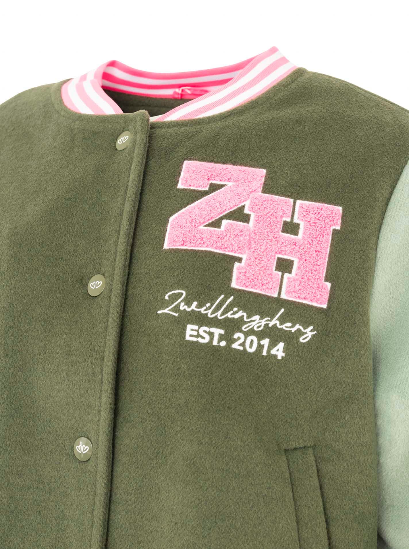 Zwillingsherz Veste bomber »„College Uni“« manches contrastées, poignets rayés, poches latérales, écusson