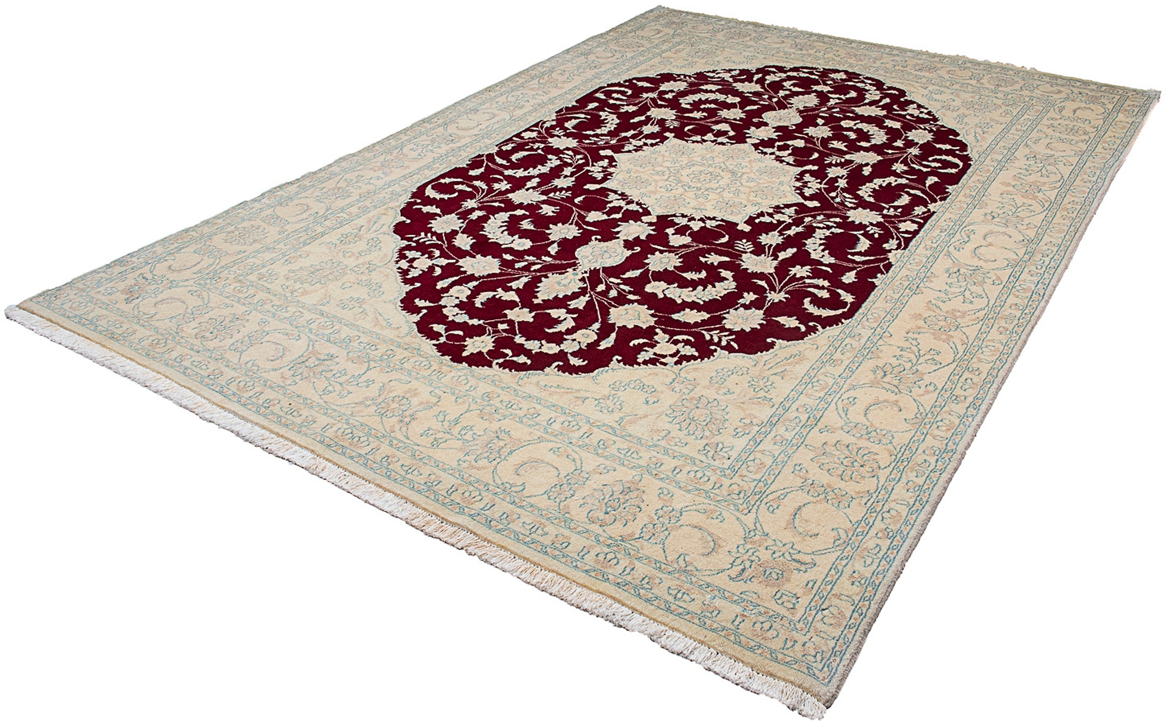 Image of morgenland Orientteppich »Perser - Nain - 290 x 198 cm - dunkelrot«, rechteckig, 10 mm Höhe, Wohnzimmer, Handgeknüpft, Einzelstück mit Zertifikat bei Ackermann Versand Schweiz