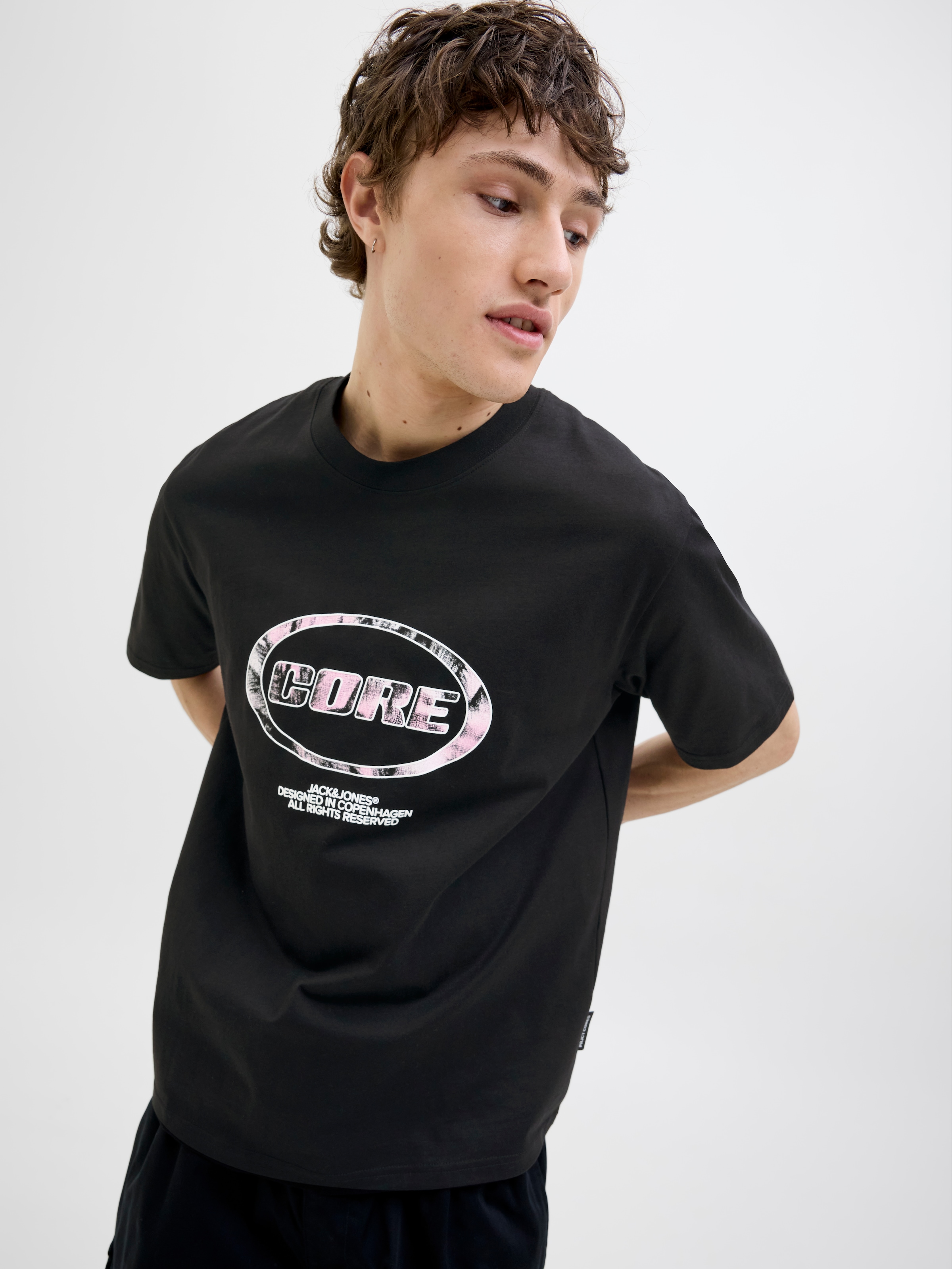Jack & Jones T-Shirt »JCOLIDO AOP FRONT PRINT TEE SS CREW NECK«, mit Frontprint