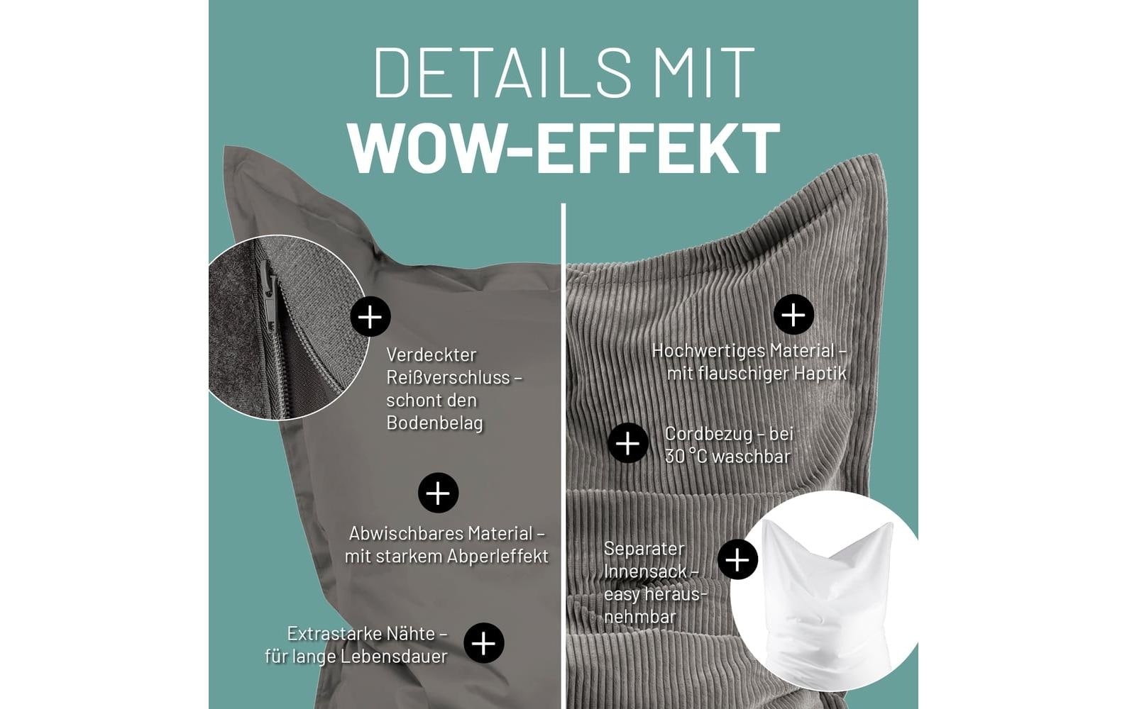 Lumaland Sitzsack »+ Cordhülle 380 l« 3 Stk. tlg.