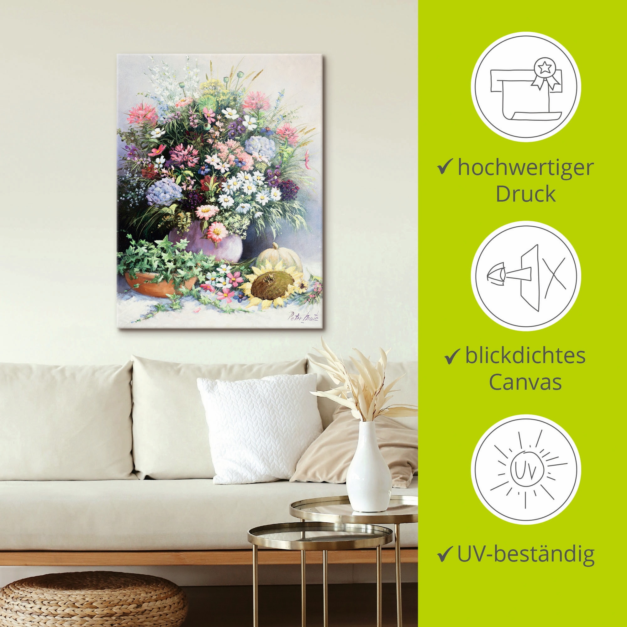 Artland Wandbild »Jahreszeiten Wärme«, Arrangements, (1 St.), als Leinwandbild, Poster in verschied. Grössen