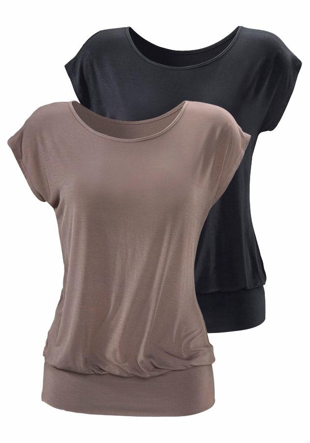 Image of LASCANA Longshirt "mit breitem Bund" 2er-Pack, aus luftigem Viskose-Stretch