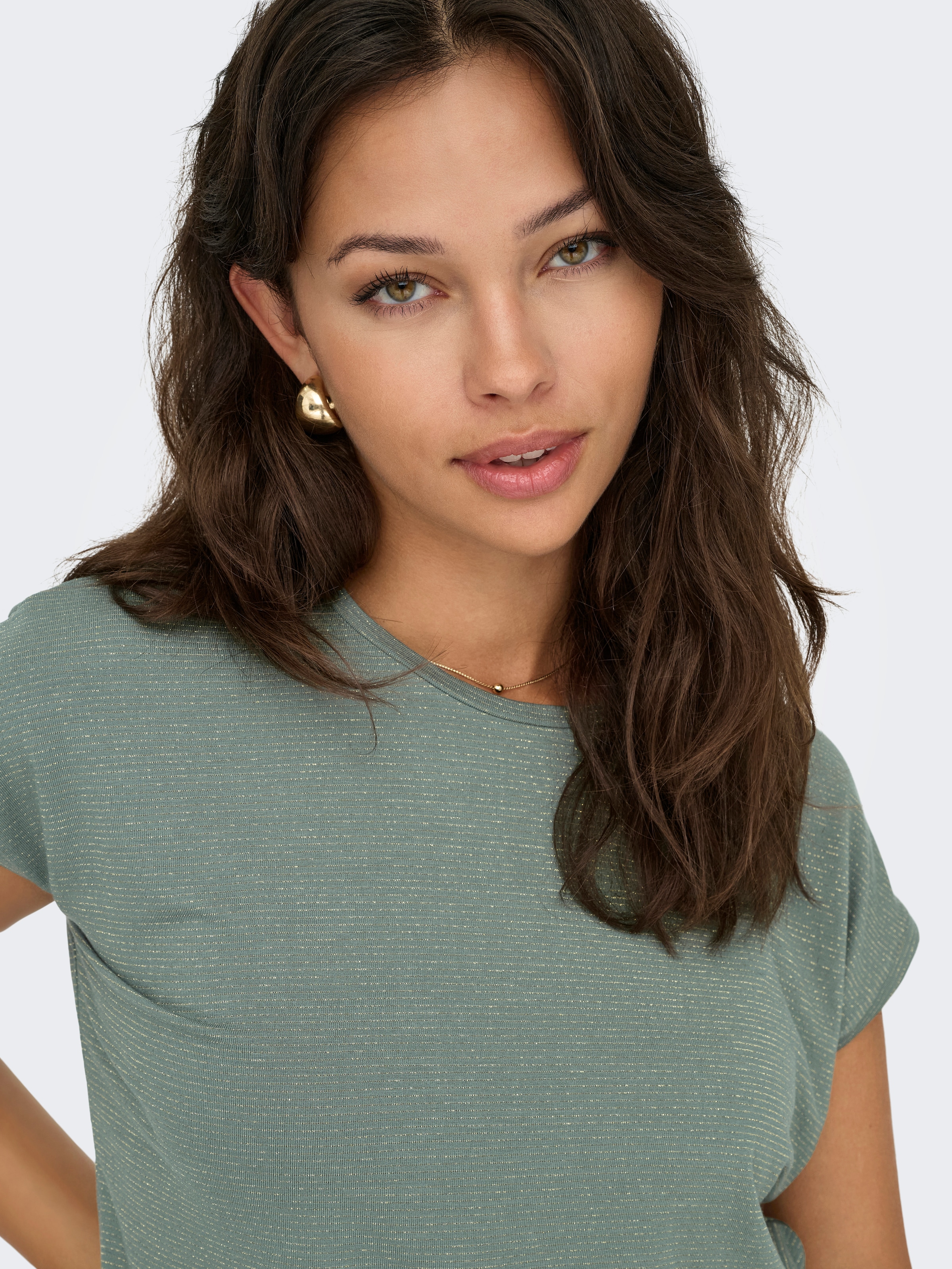 ONLY T-shirt à manches courtes »ONLCLAUDIA S/S GLITTER STRIPE TOP JRS«