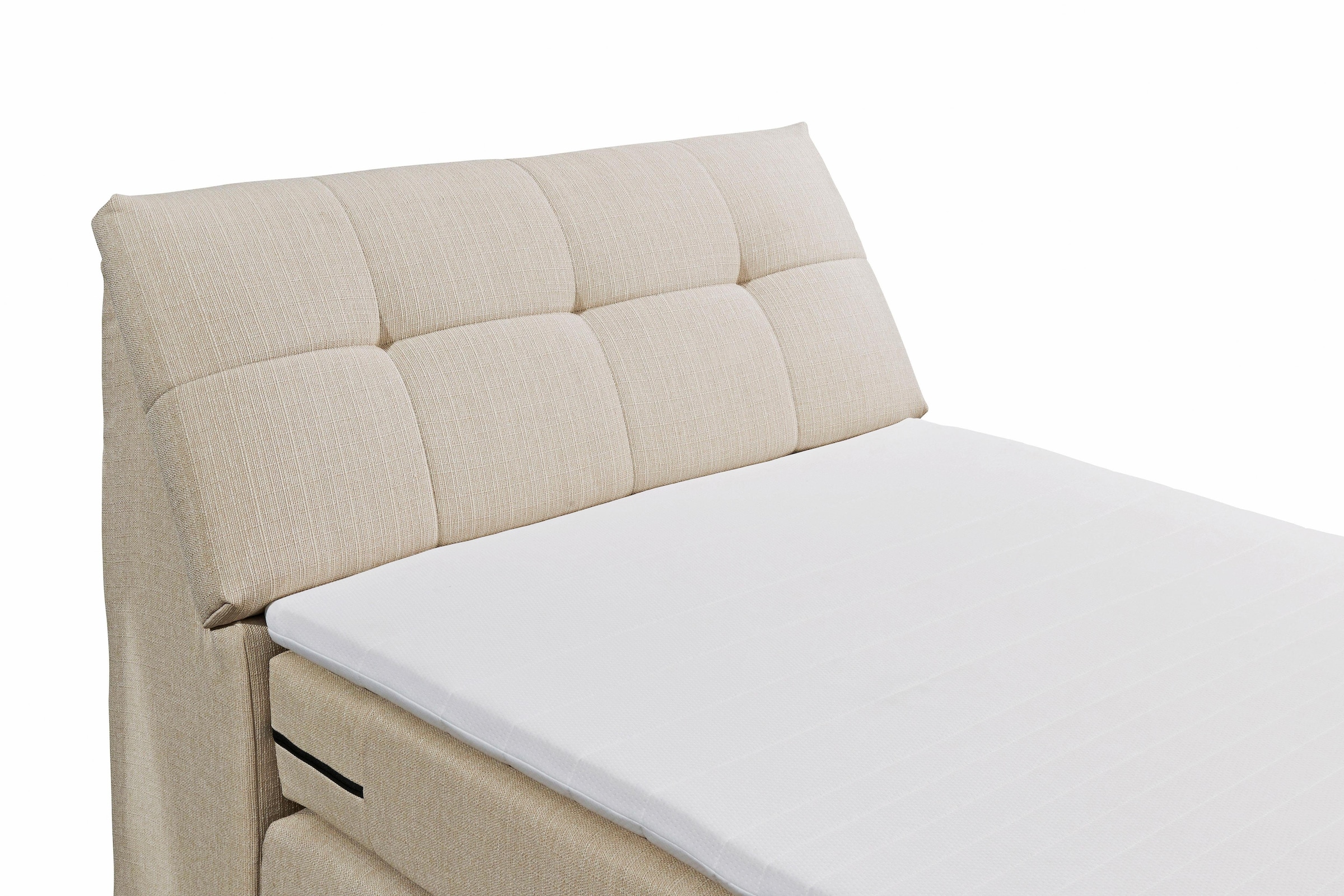 ED EXCITING DESIGN Boxspringbett »Carpino wahlweise in den Breiten 120cm oder 180cm erhältlich« inkl. Motor, Stauraum im Kopfteil und Topper